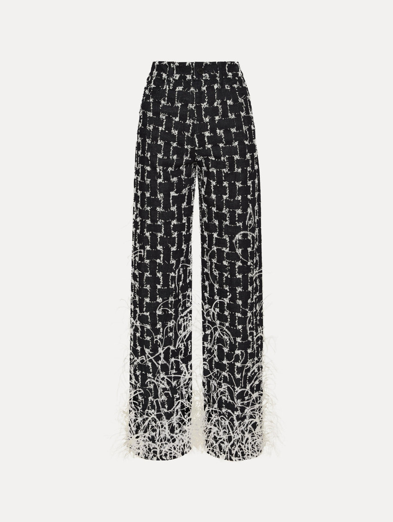 WOVEN DENIM JACQUARD PANT 1