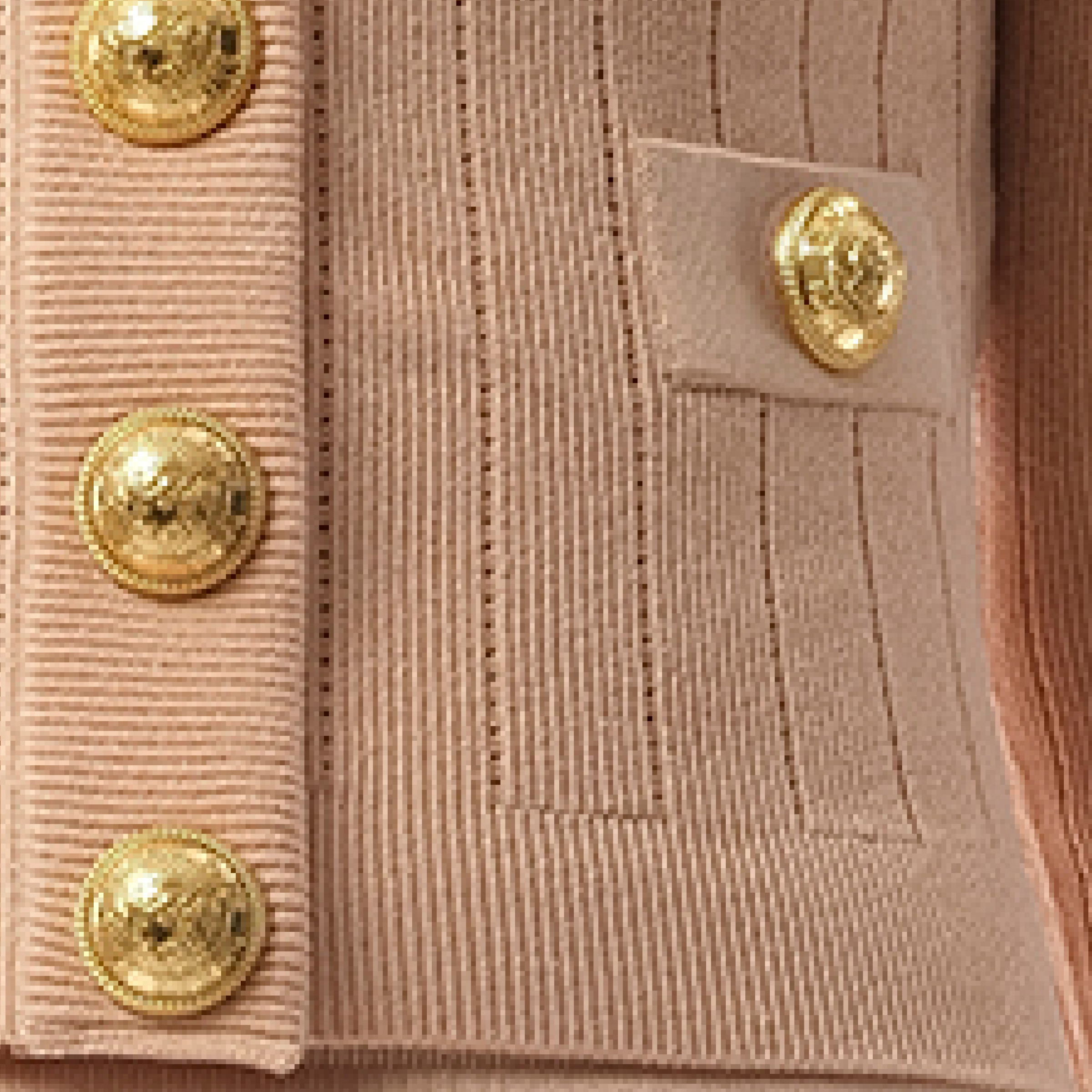 V-Neck 2 Pockets Buttoned Knit Cardigan in Nude Rose - 3