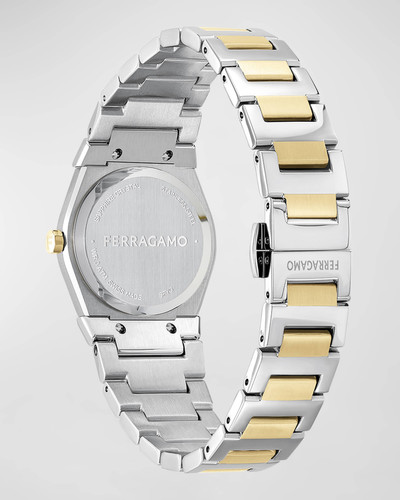 FERRAGAMO 28mm Vega Holiday Capsule Watch with Bracelet Strap, Two Tone outlook
