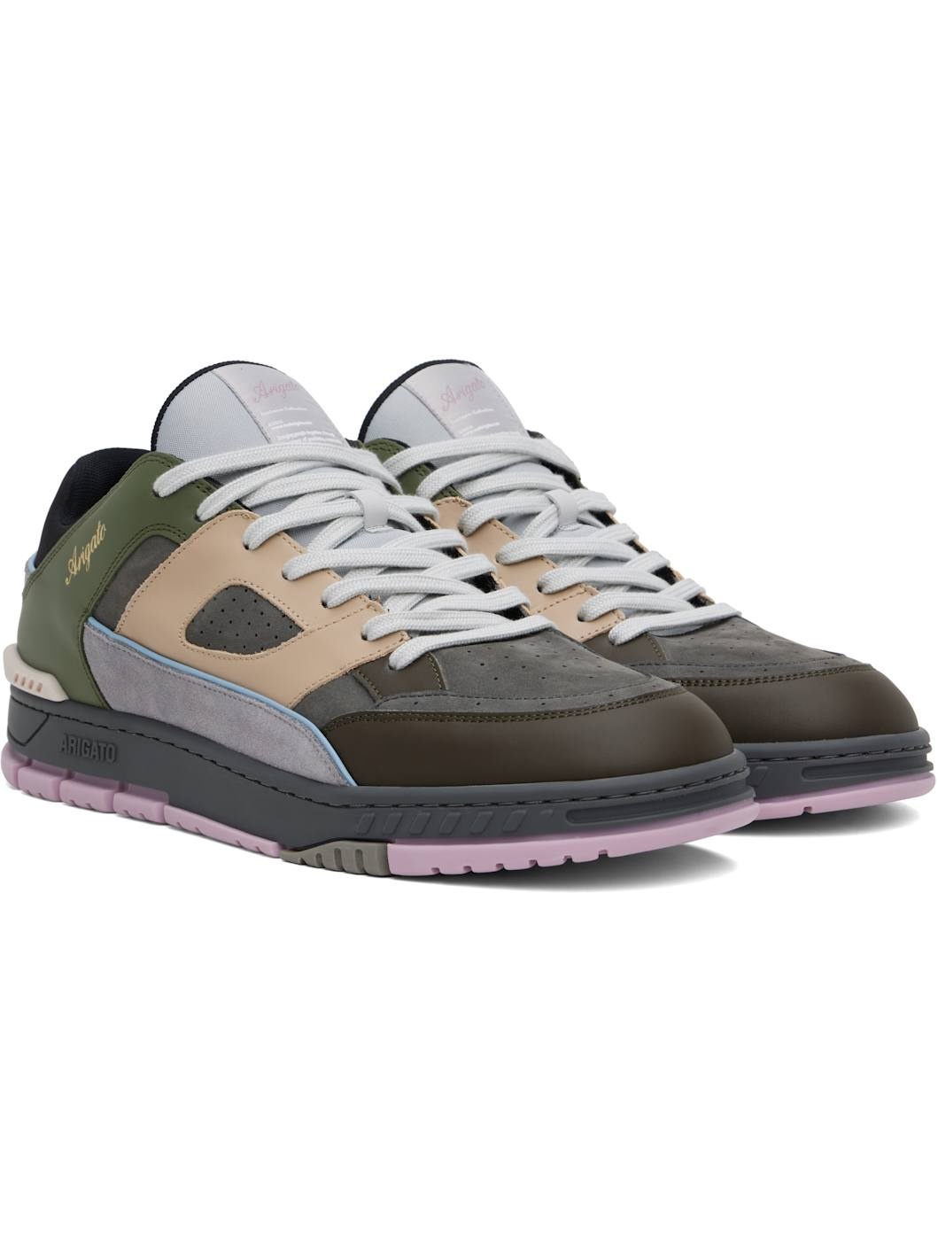Gray & Green Area Lo Sneakers - 4