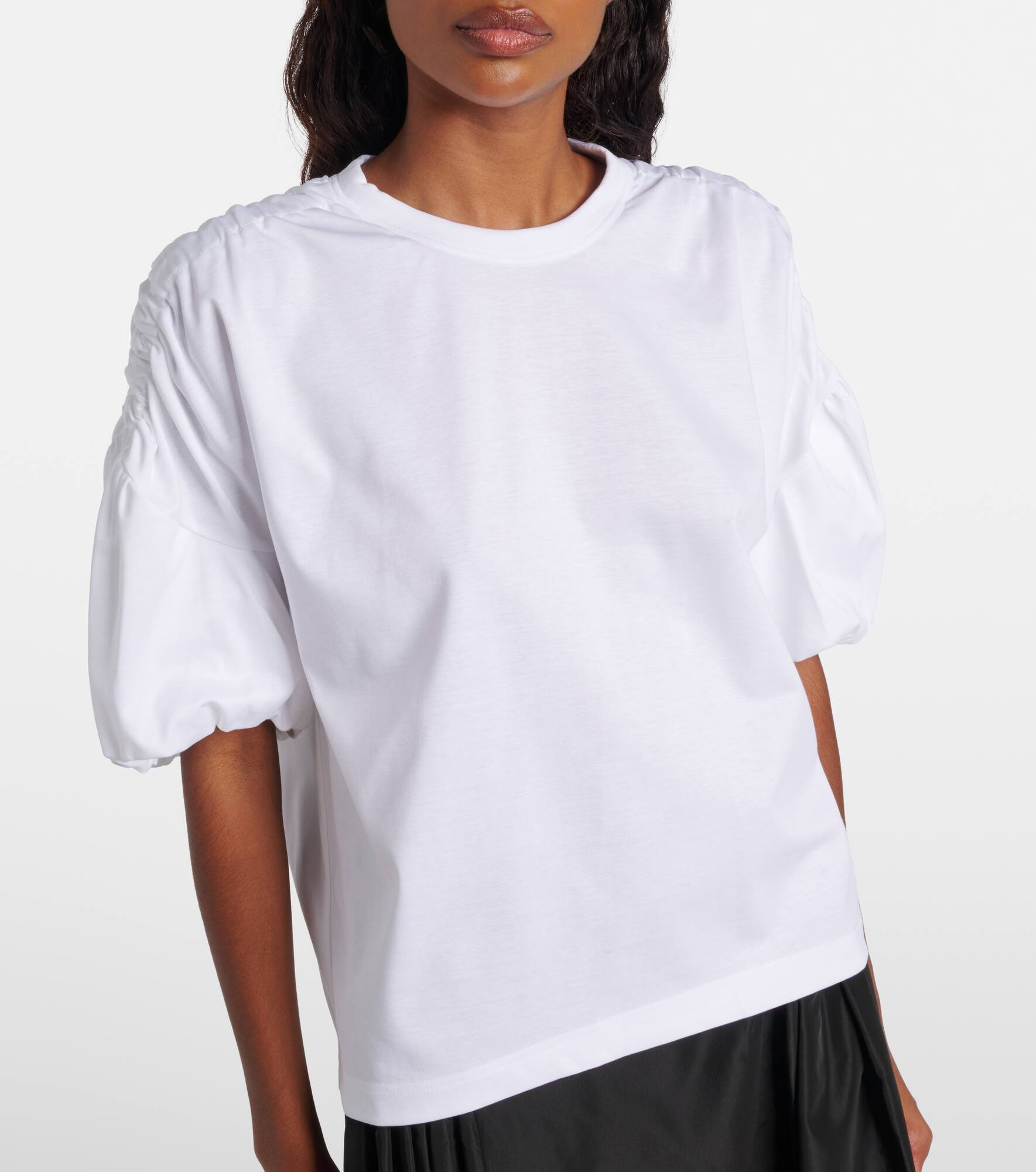 Gathered cotton jersey T-shirt - 5