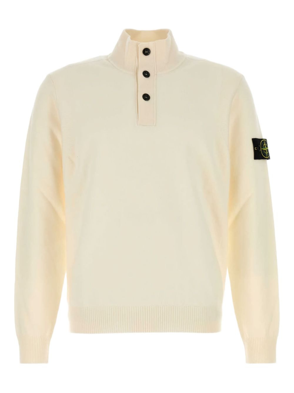 high-neck button sweater - 1