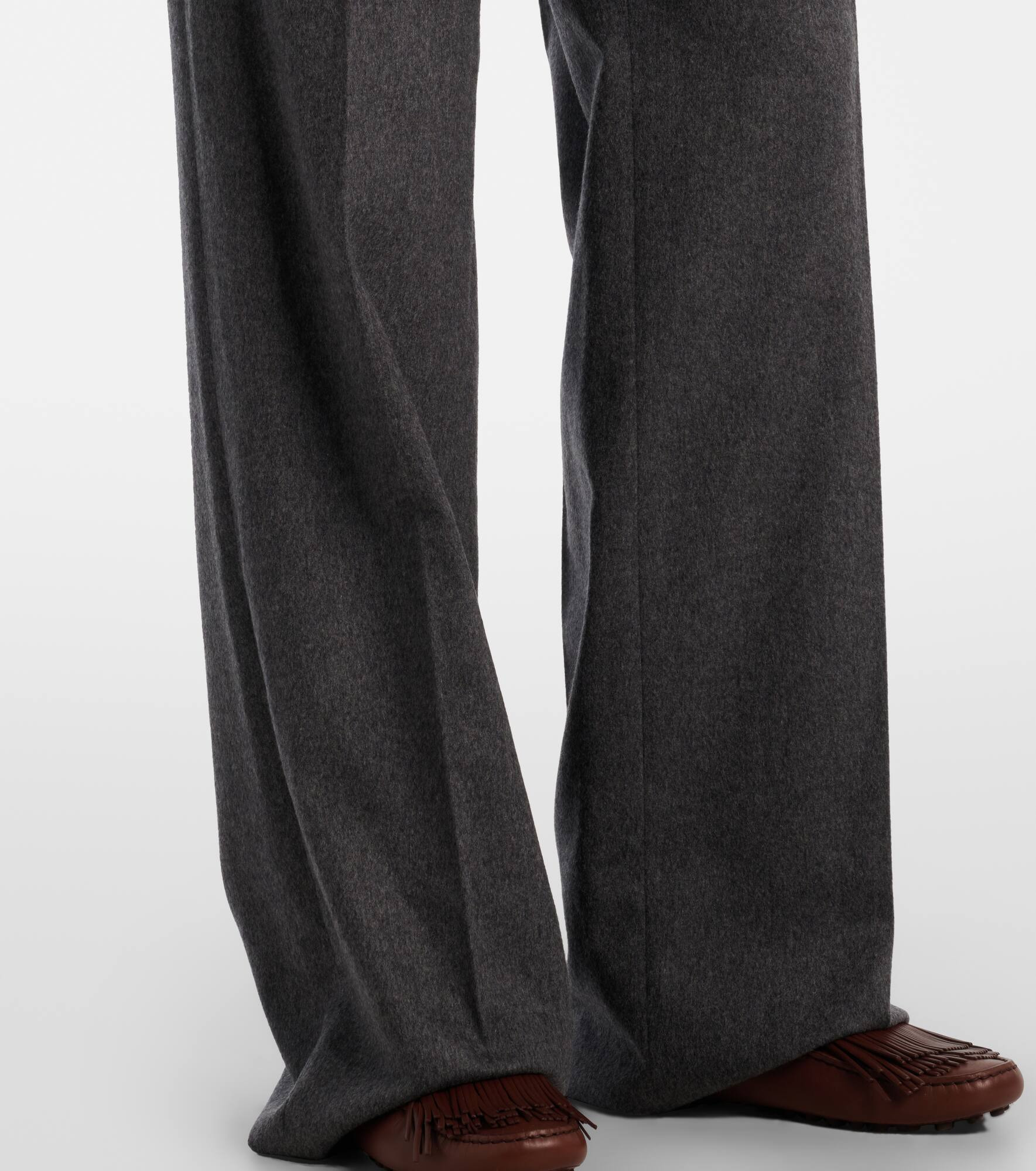 High-rise wool and cashmere wide-leg pants - 5
