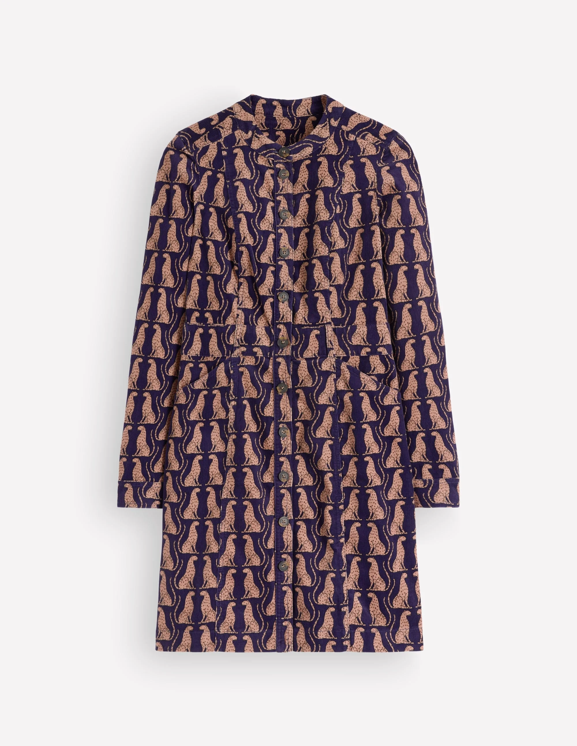 Zara Cord Short Dress-Zodiac Purple, Patient Leopard - 1