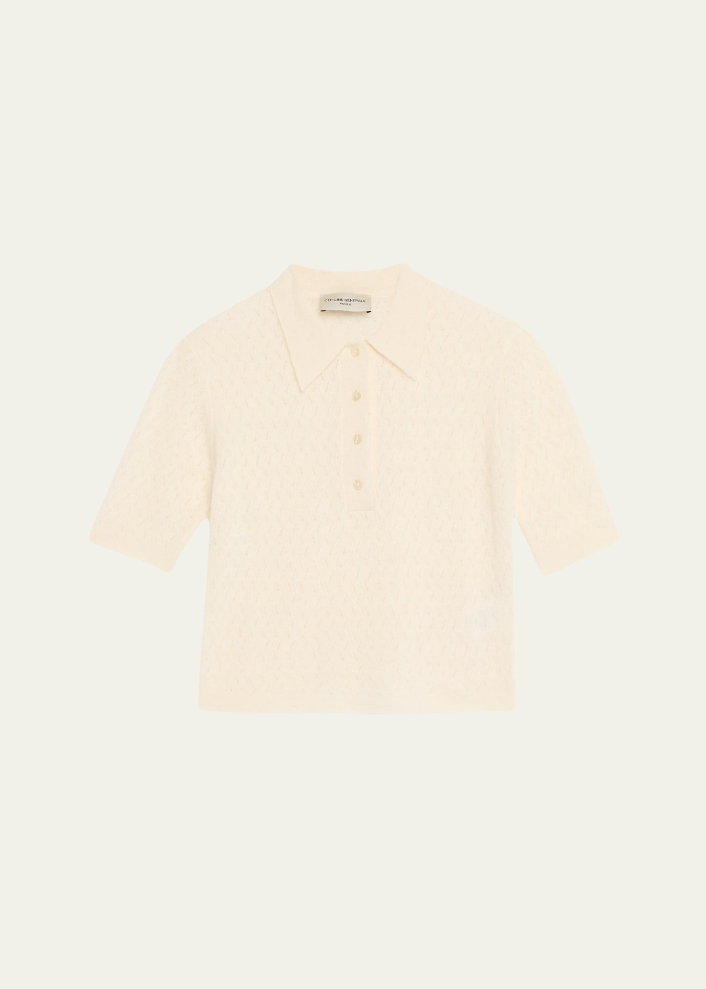 Naya Lace Alpaca Wool Polo Shirt - 1