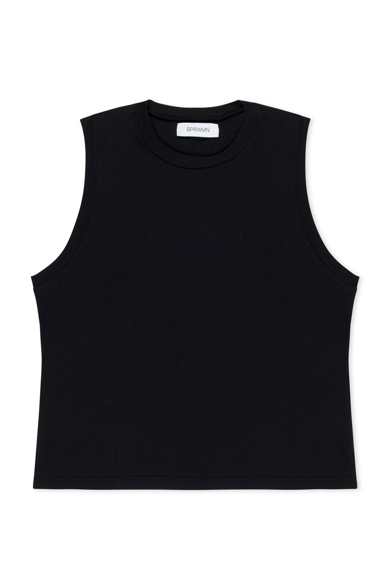 BLACK COTTON MUSCLE TEE - 6