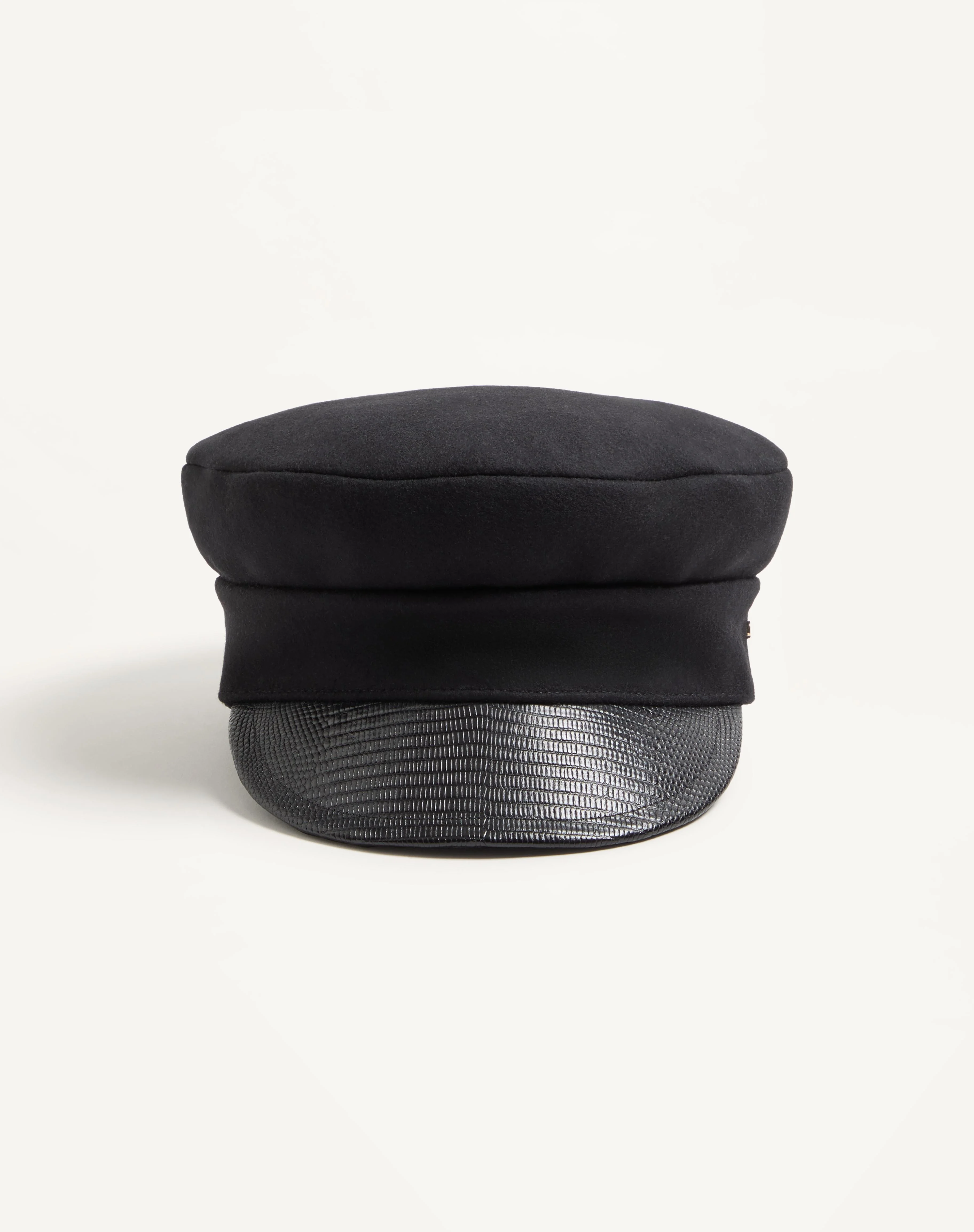 VLOGO SIGNATURE WOOL CAP WITH LEATHER VISOR - 1