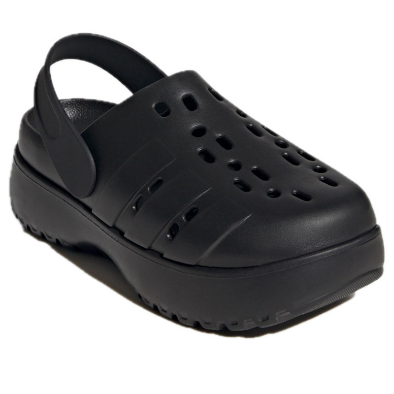 adidas (WMNS) adidas Adilette Clog Platform 'Black' JP9577 outlook