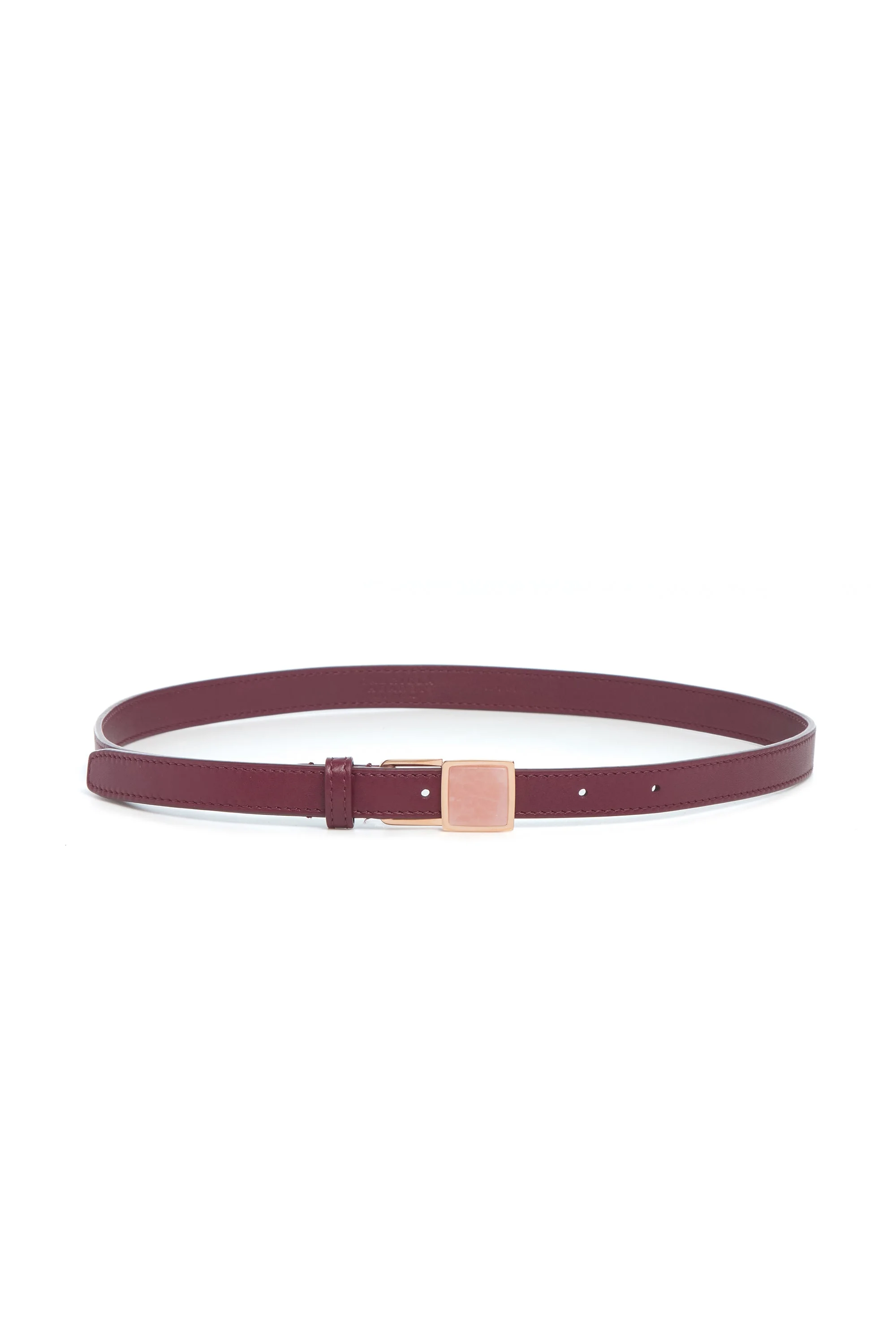 Nina Stone Belt in Bordeaux Leather - 1
