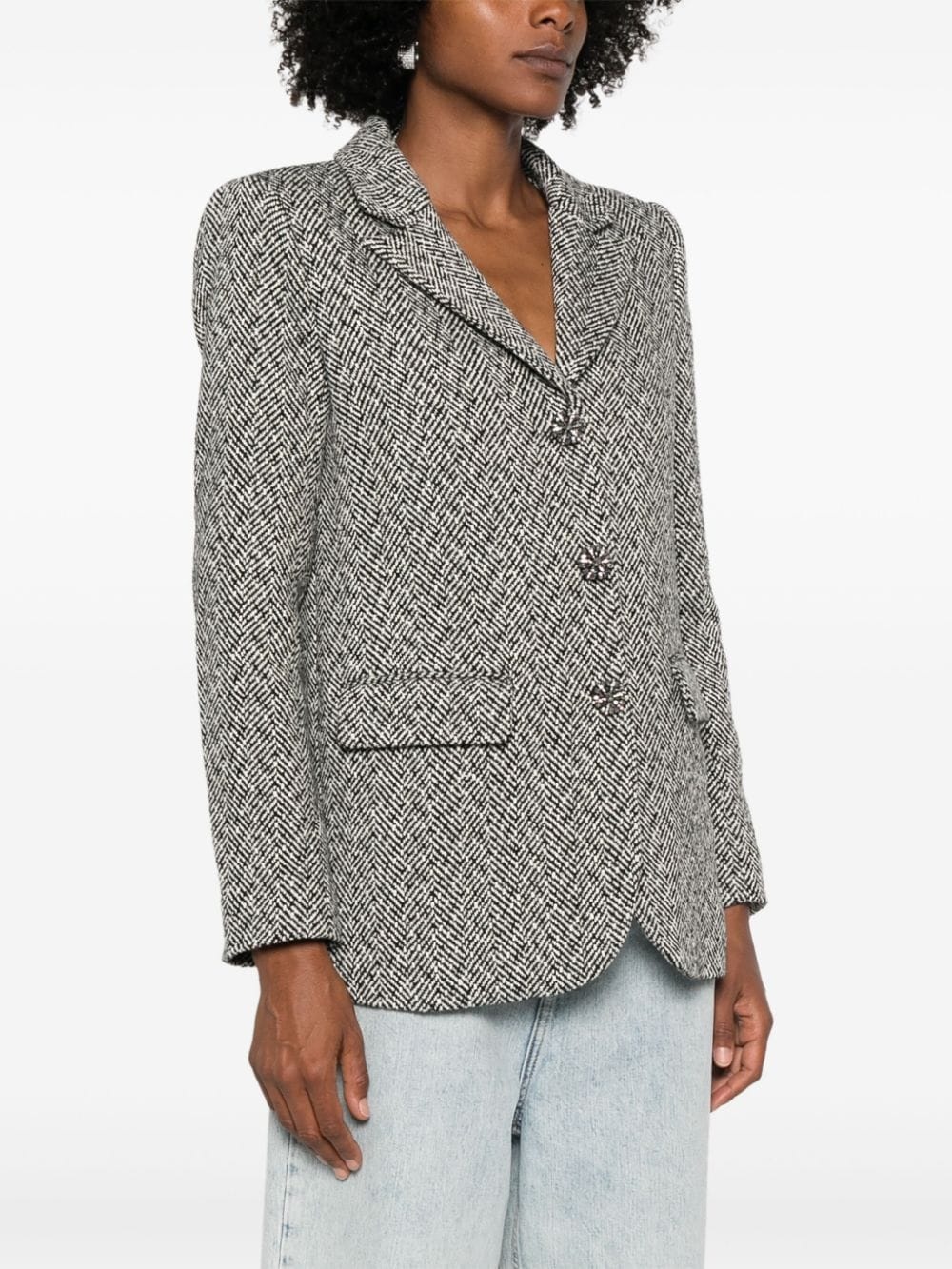herringbone blazer - 3