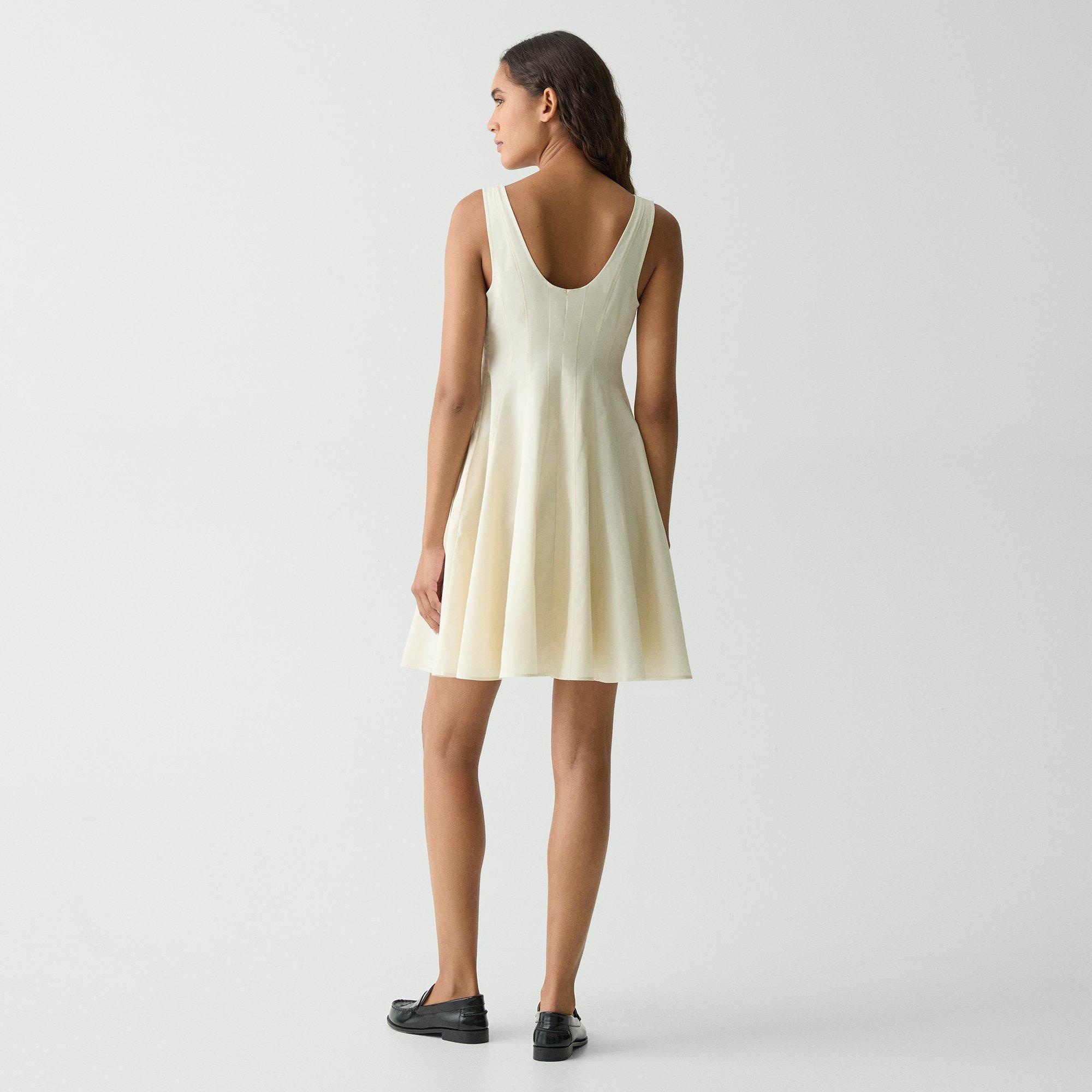 Sleeveless Fit-and-Flare Dress in Sleek Poplin - 4