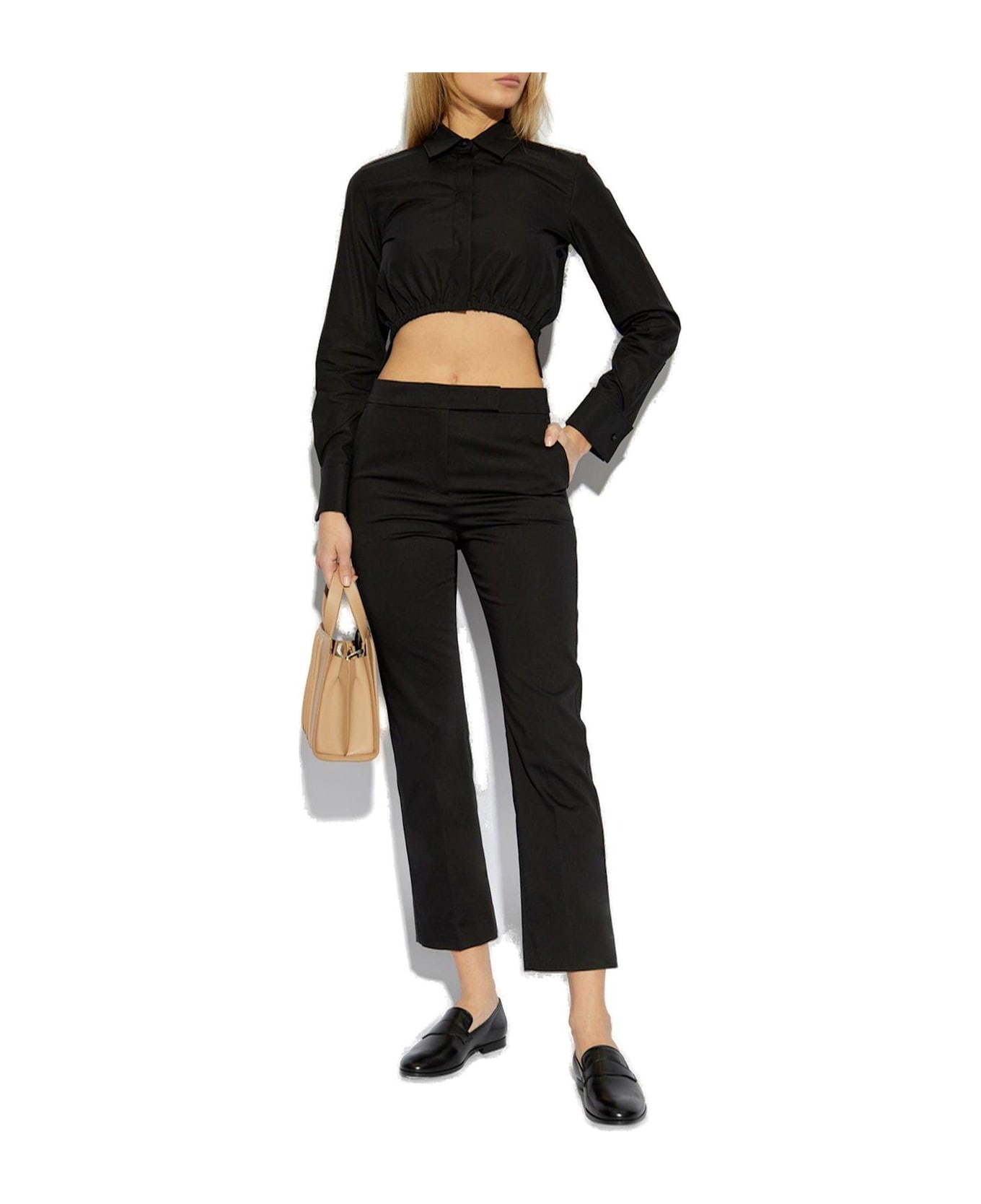 Okra Pleat Detailed Cropped Trousers - 4