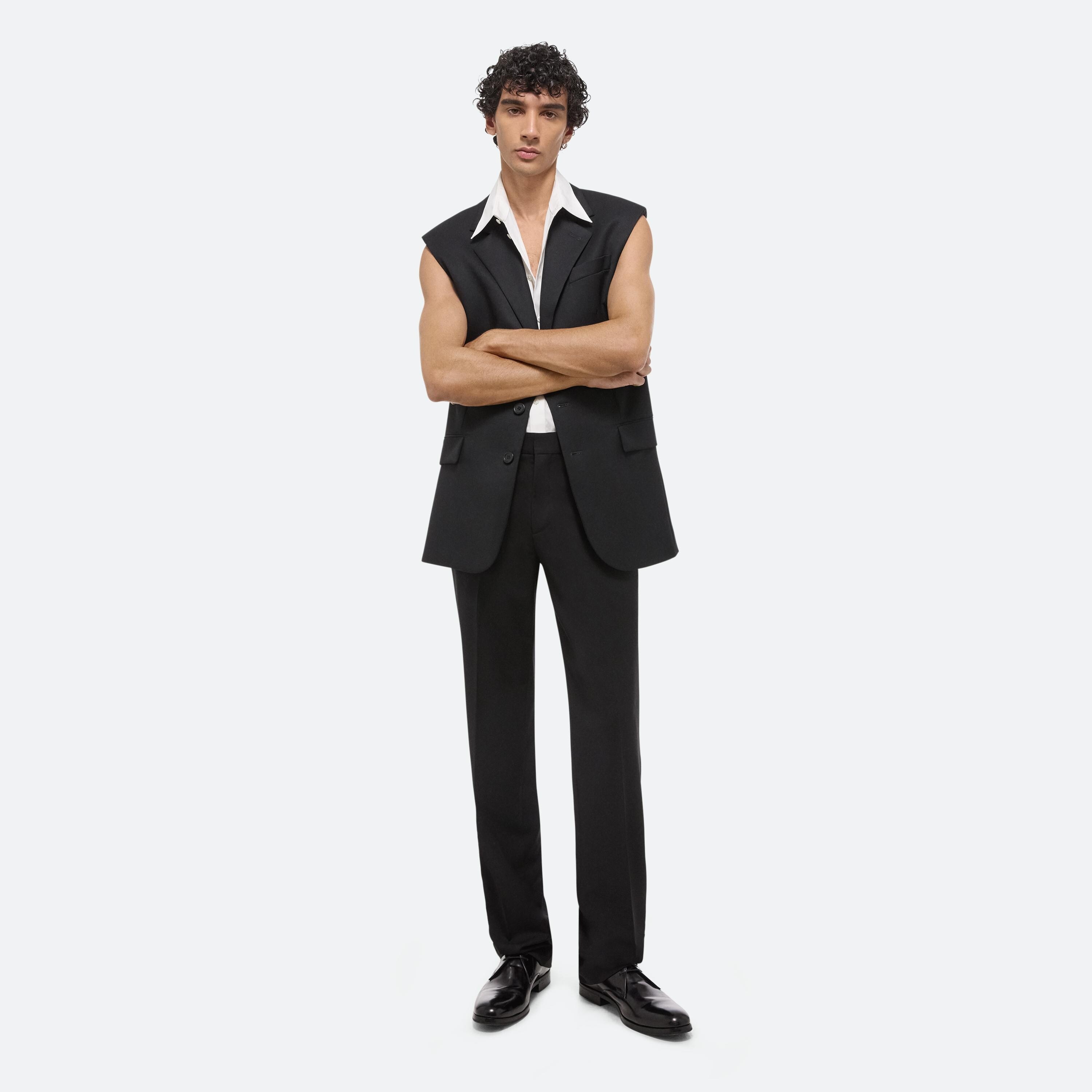 VIRGIN WOOL SLEEVELESS BLAZER - 2