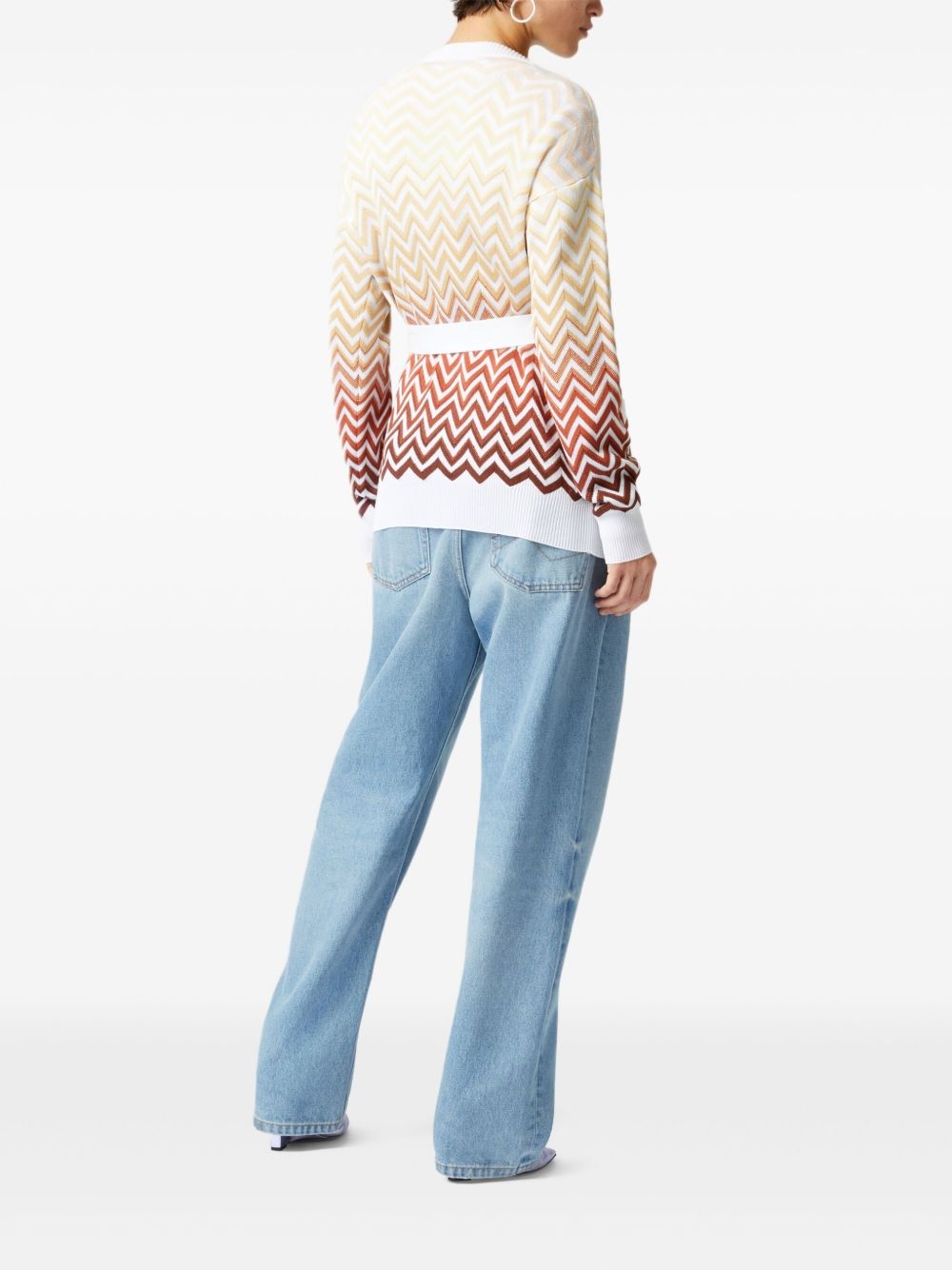 degradé chevron cardigan - 3