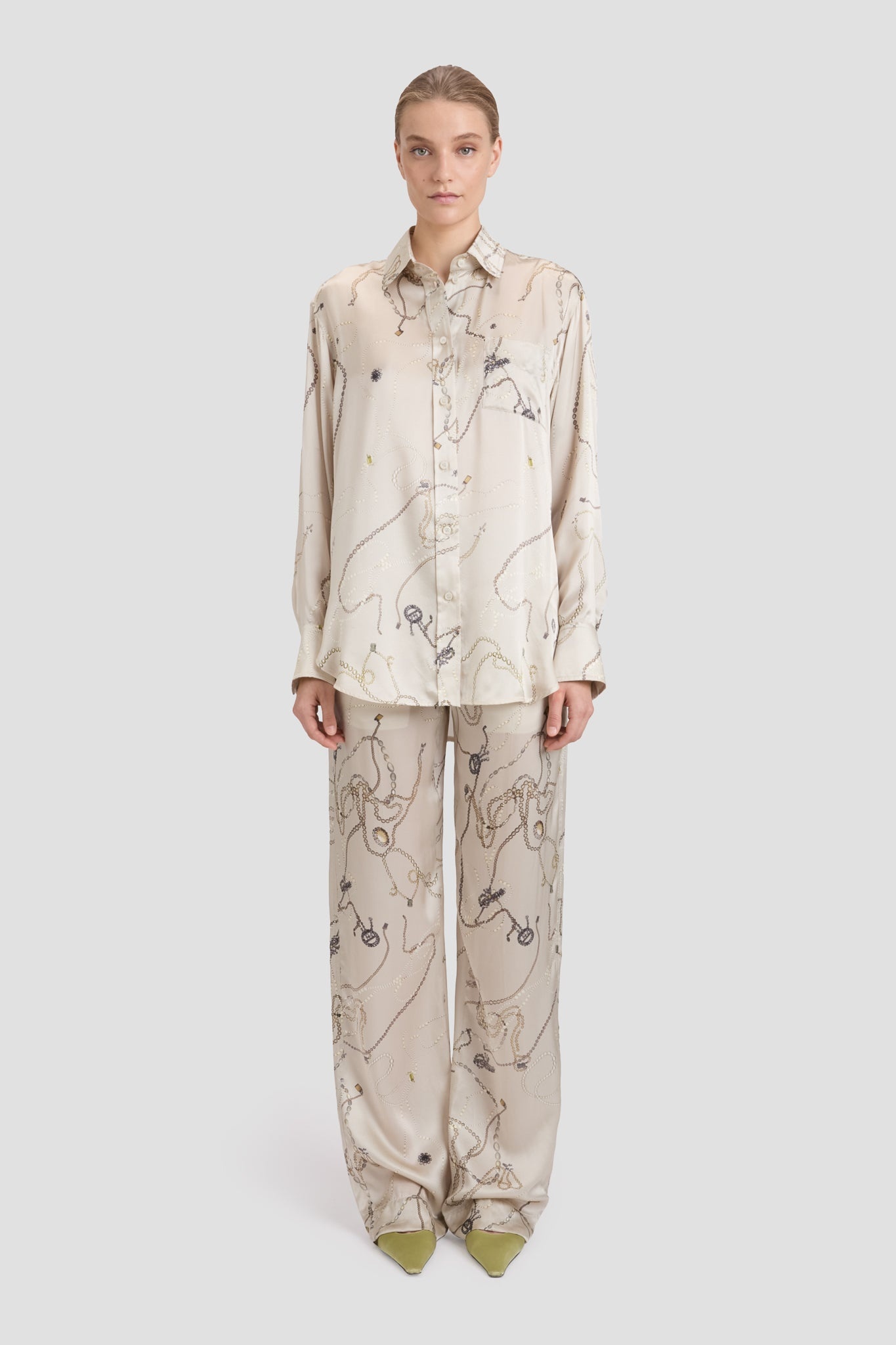 Pyjama Shirt In Pumice Jewellery Print - 2