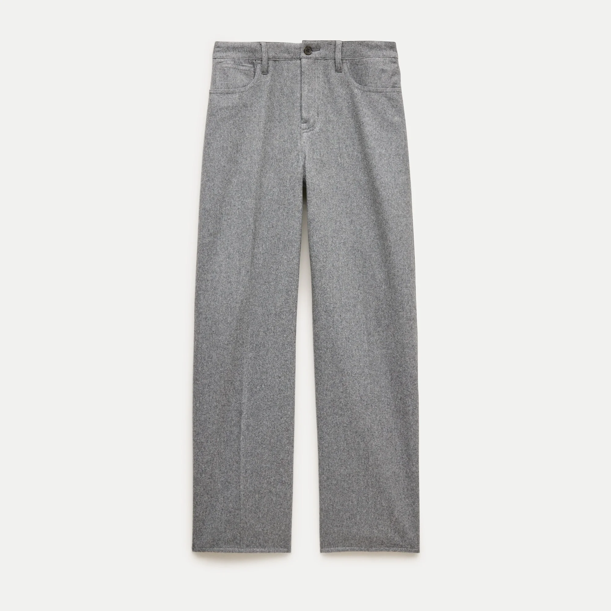 Tapered trouser pant in wool-blend flannel - 1