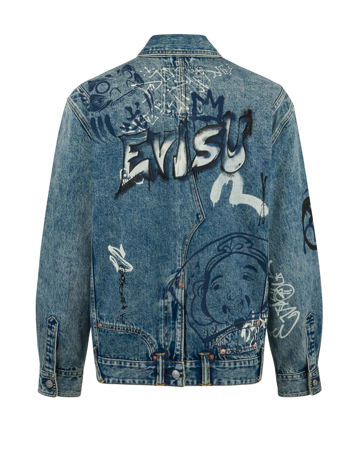 Graffiti Prints Regular Fit Denim Jacket - 14
