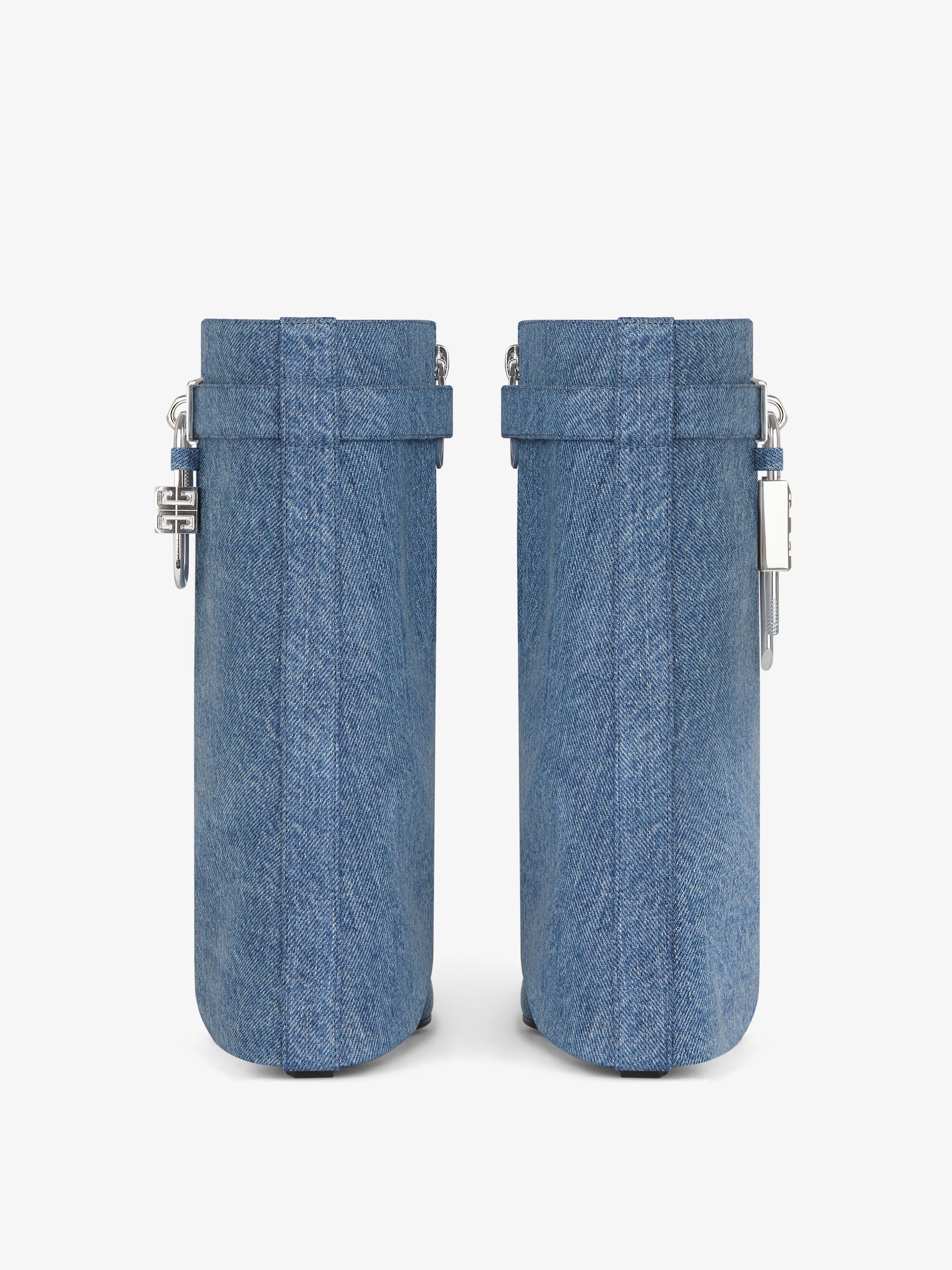 SHARK LOCK ANKLE BOOTS IN DENIM - 7