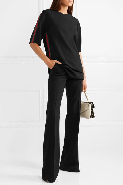 GUCCI Oversized grosgrain-trimmed stretch-cady tunic outlook