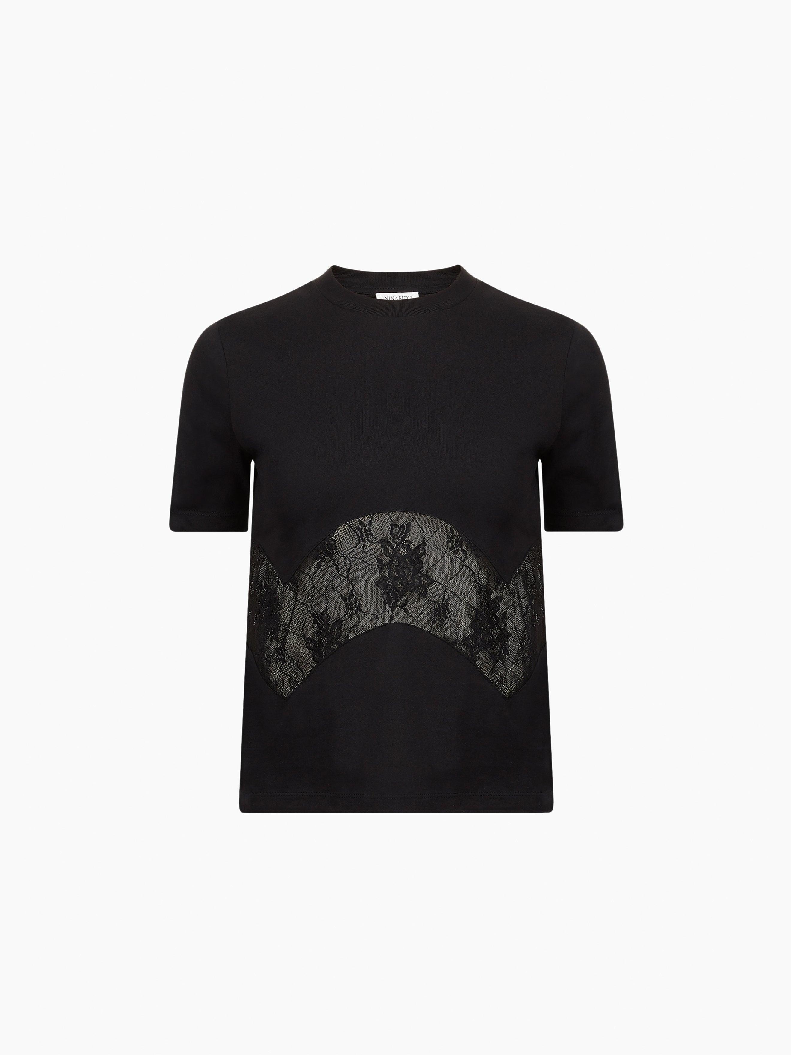 Black Lace Inserts T-Shirt - 5