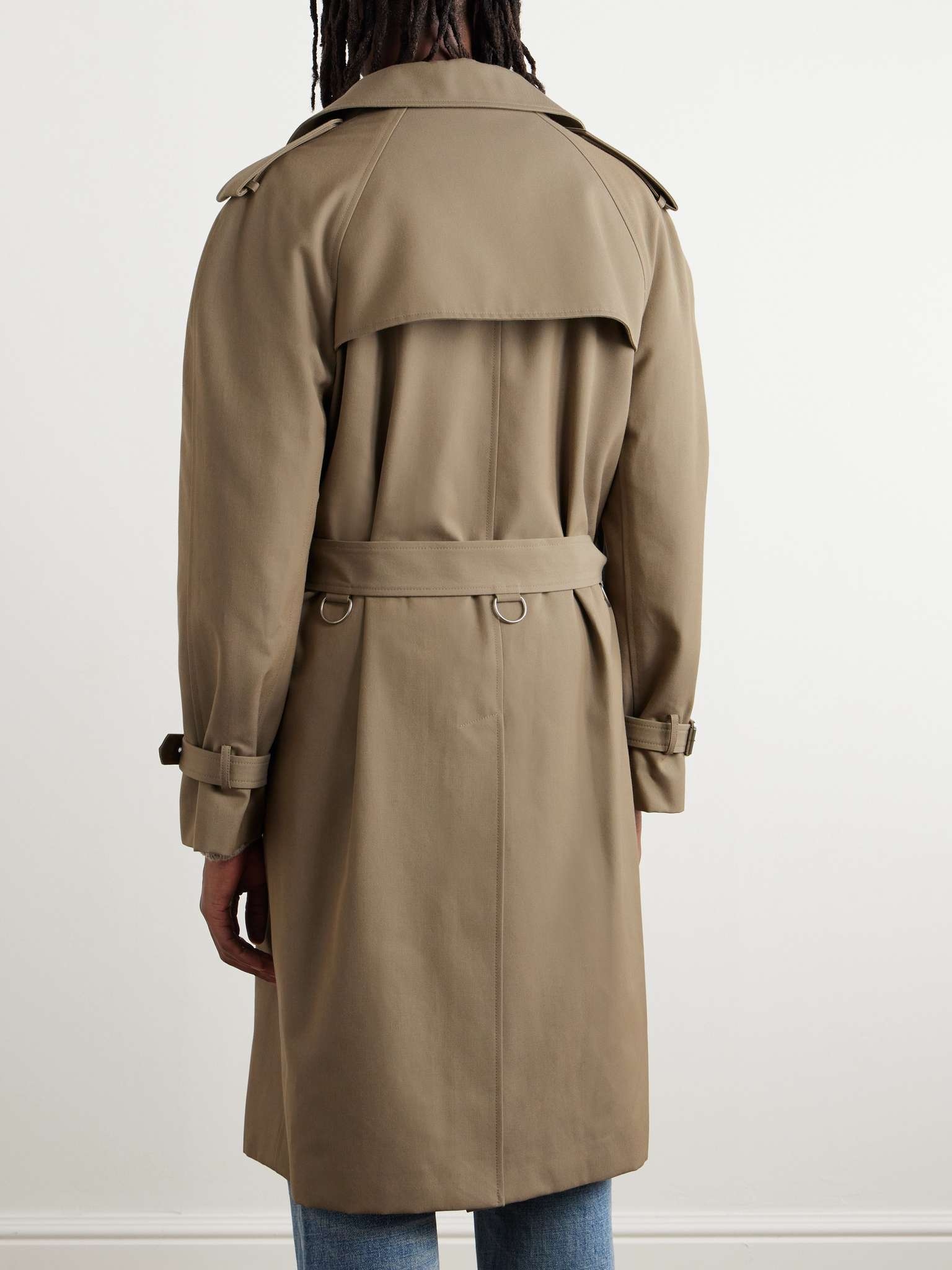 CELINE HOMME Double-Breasted Wool and Cotton-Blend Gabardine Trench Coat  for Men