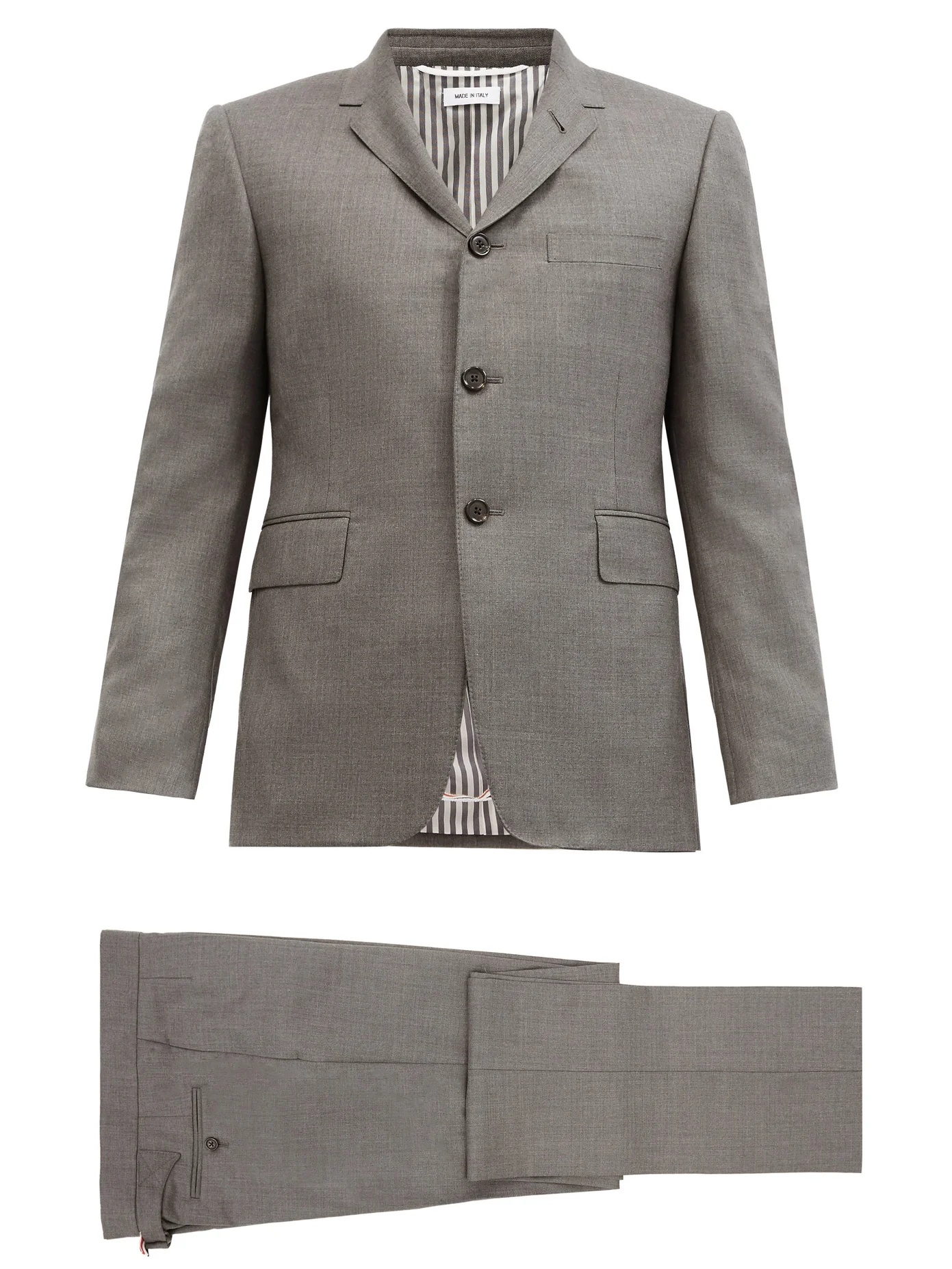 Single-breasted wool-twill suit and tie - 1