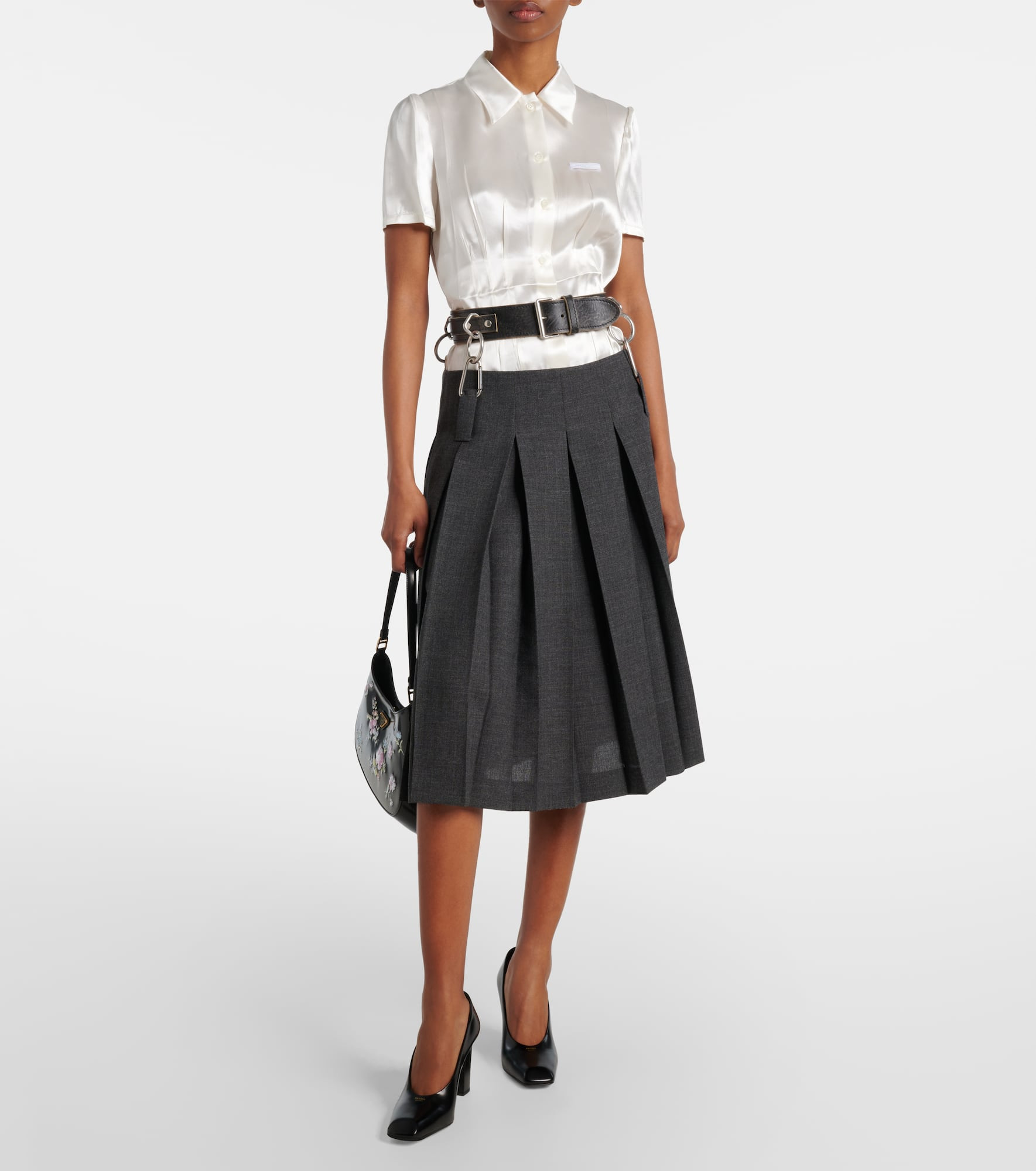 Satin midi skirt - 2