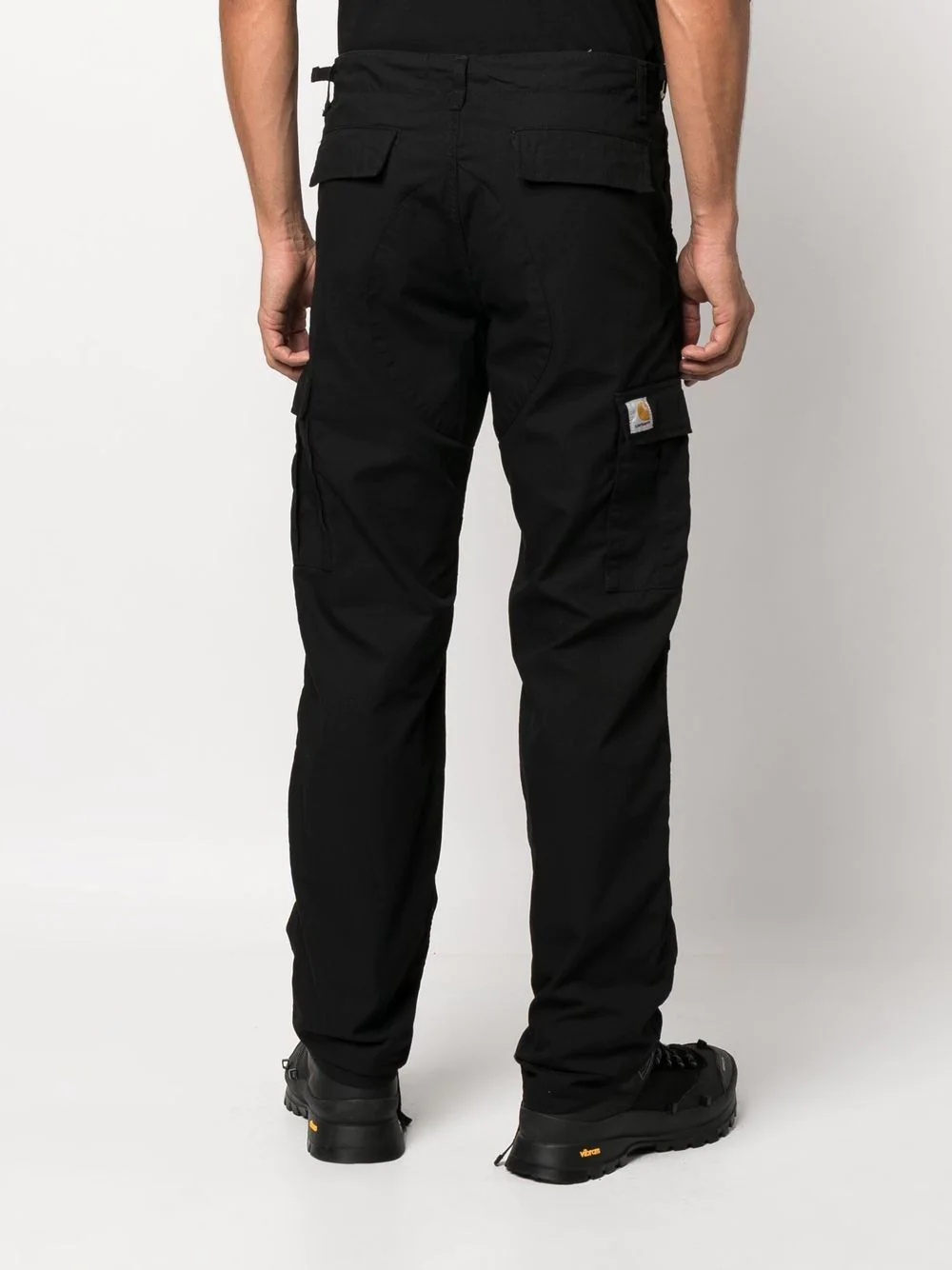 logo-patch straight-leg trousers - 4