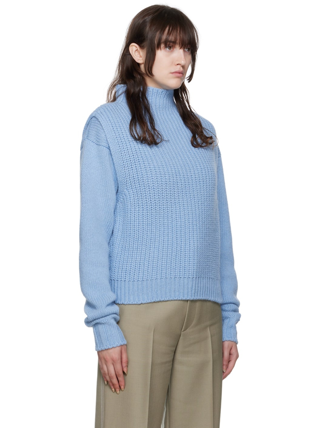 Blue Layered Sweater Set - 2