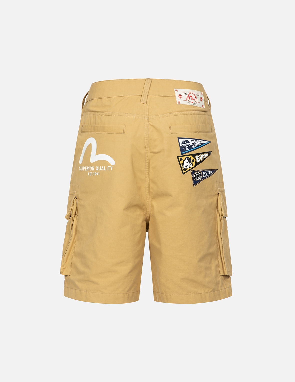 SEAGULL AND LOGO FLAG LABELS PRINT FASHION FIT SHORTS - 2