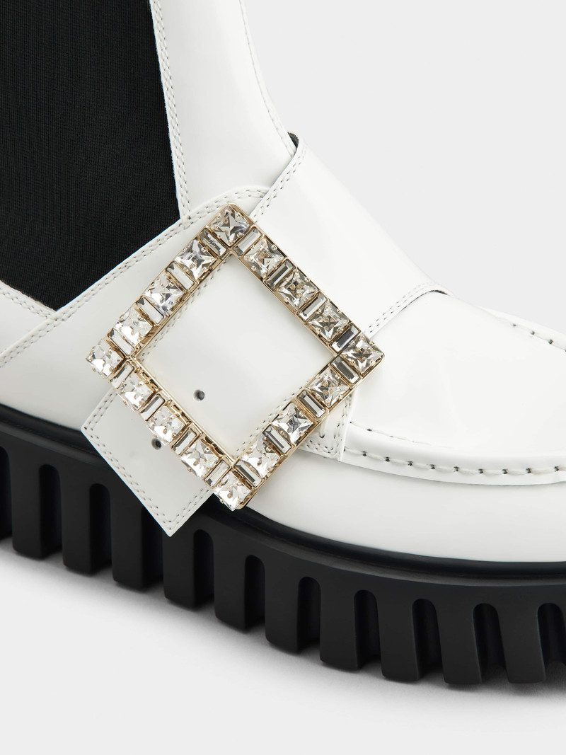 Viv' Go-Thick Strass Buckle Chealsea Ankle Boots in Patent Leather 3