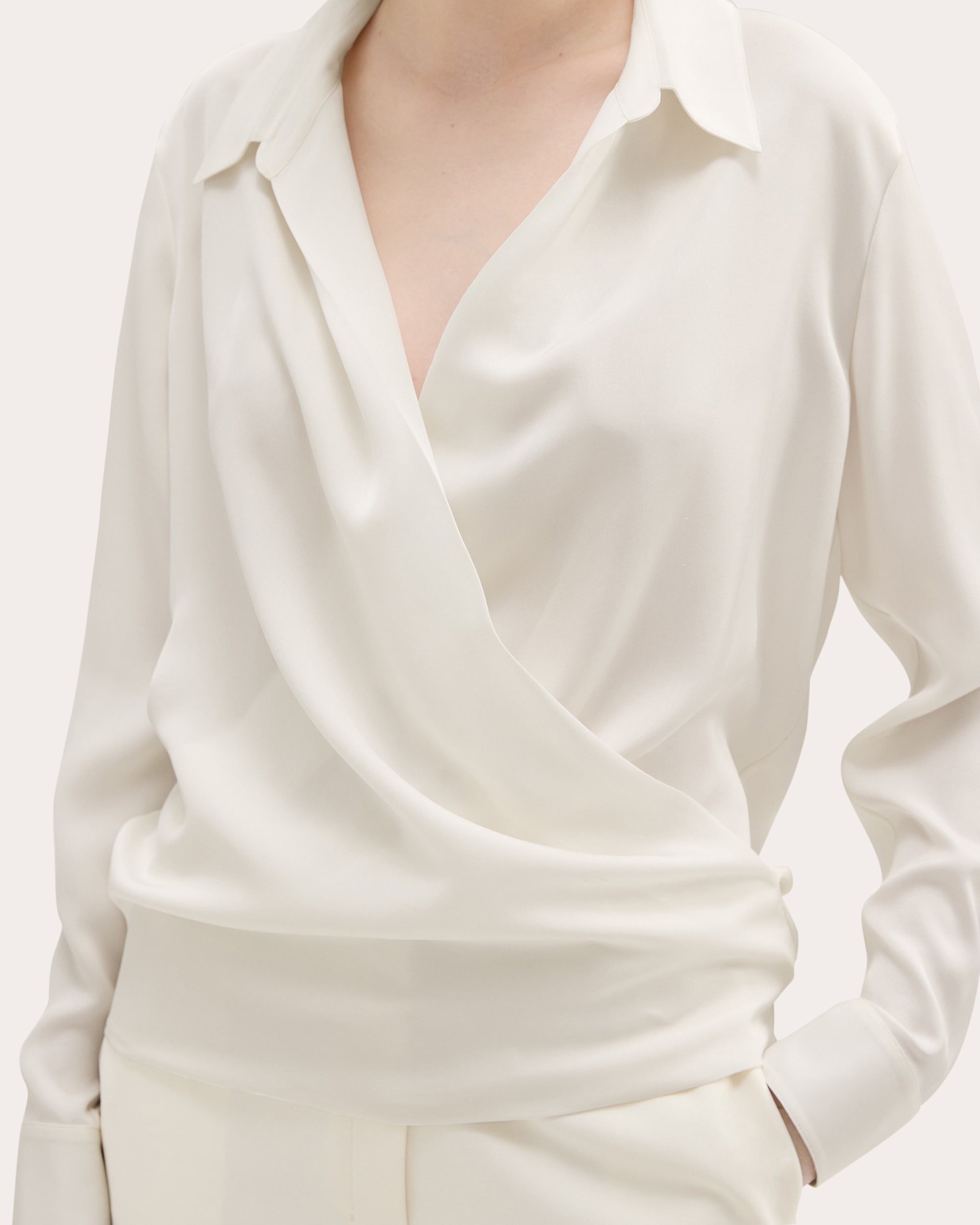 Draped Silk-Georgette Blouse - 4