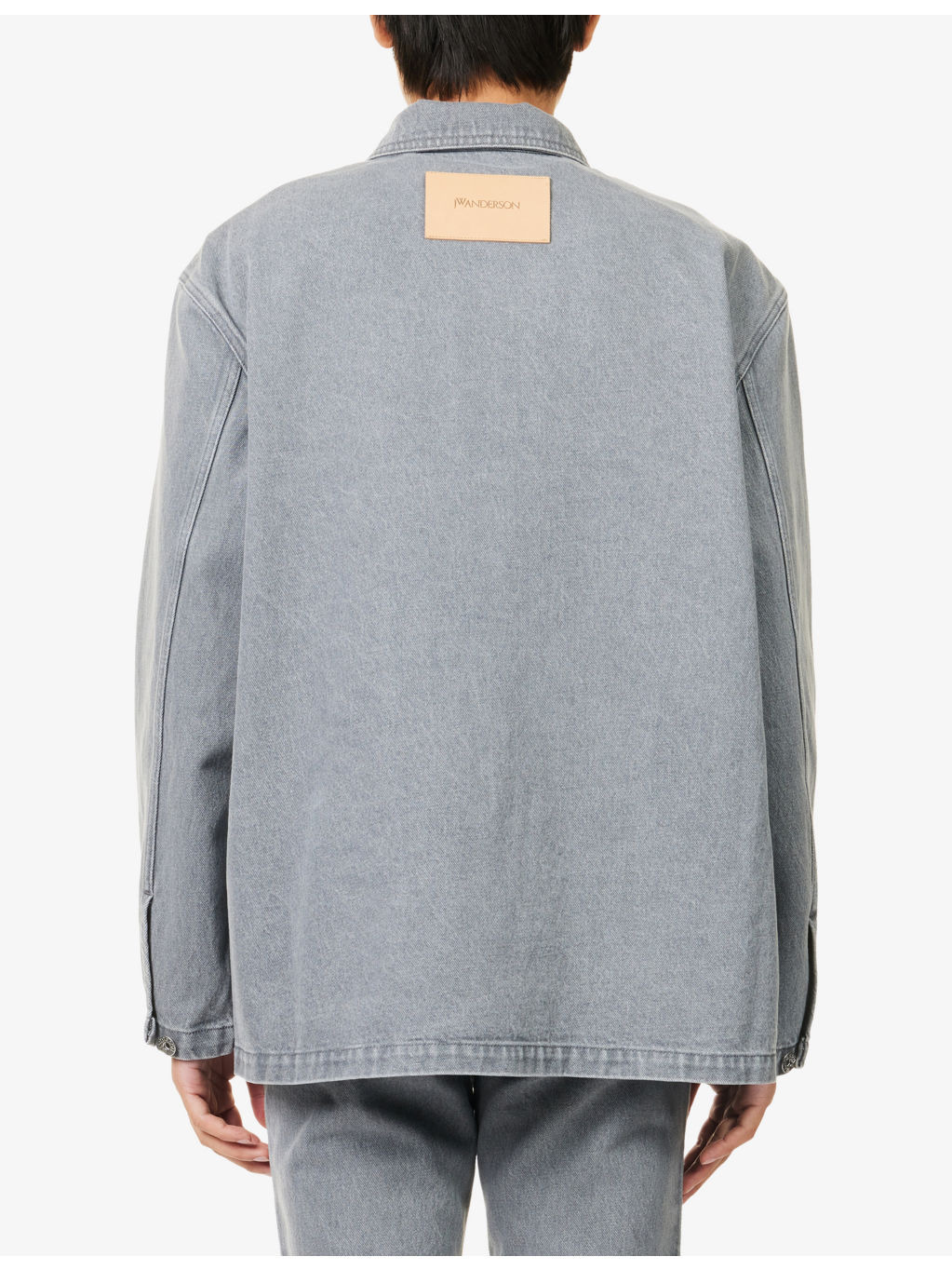 Faded-Wash Patch-Pocket Denim Rugby Shirt - 4