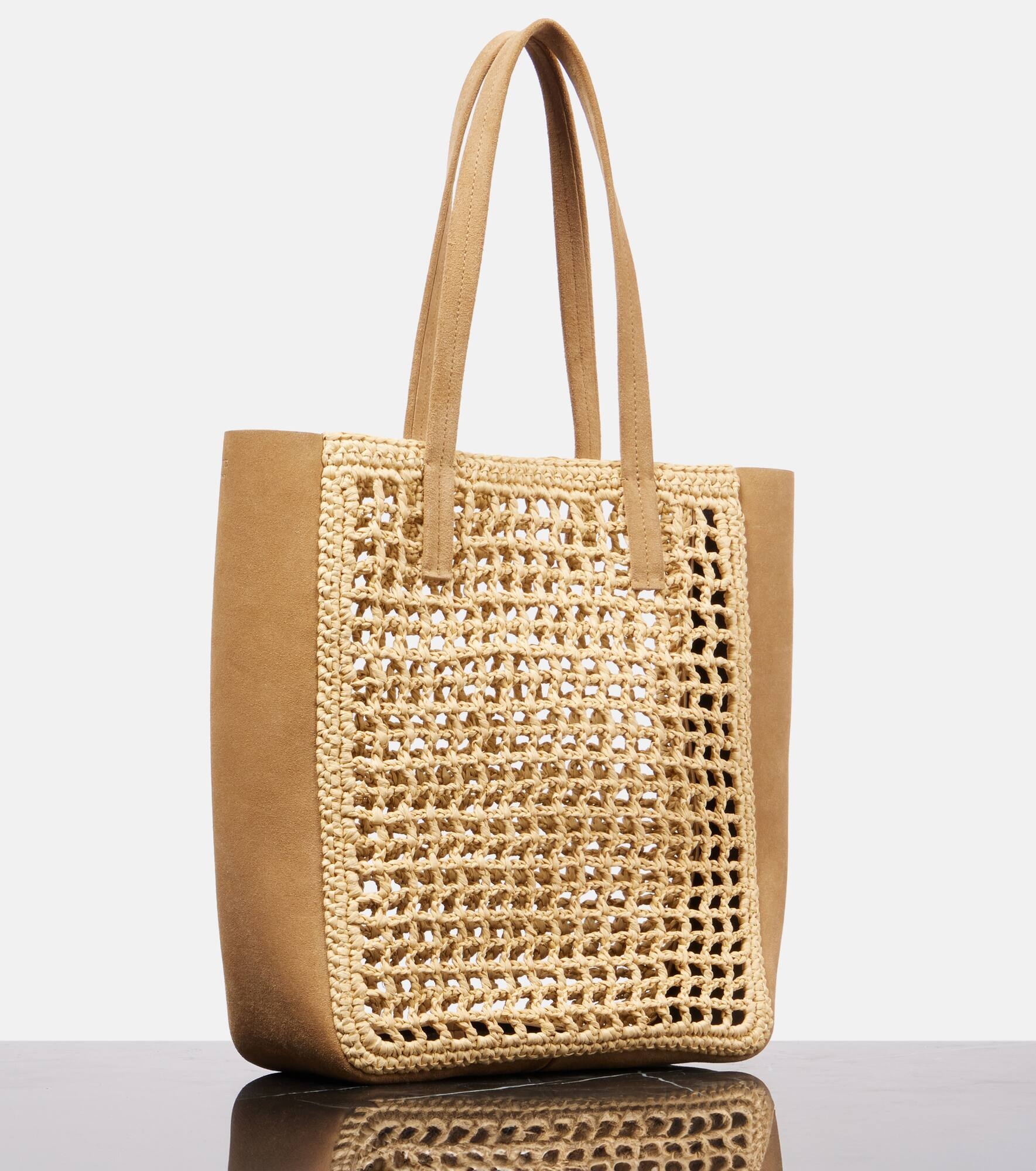 Zoe Small raffia-effect tote bag - 4