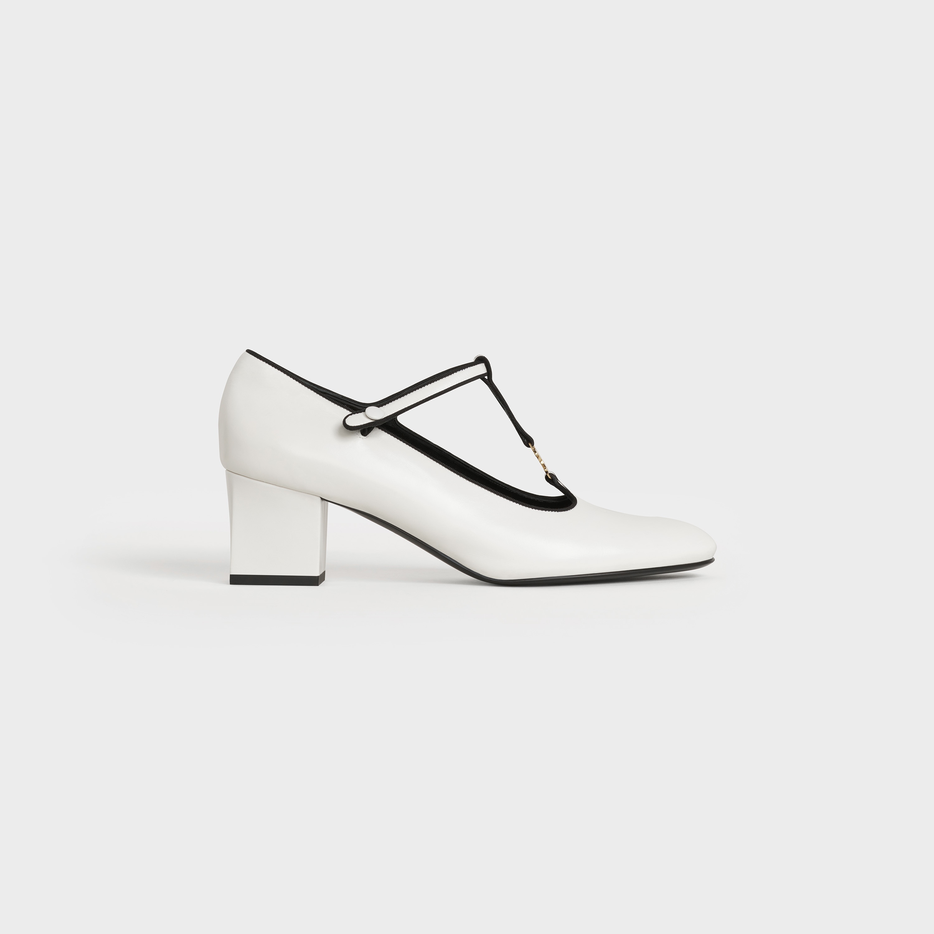 CELINE BABIES T-BAR PUMP IN CALFSKIN AND GROS GRAIN - 1