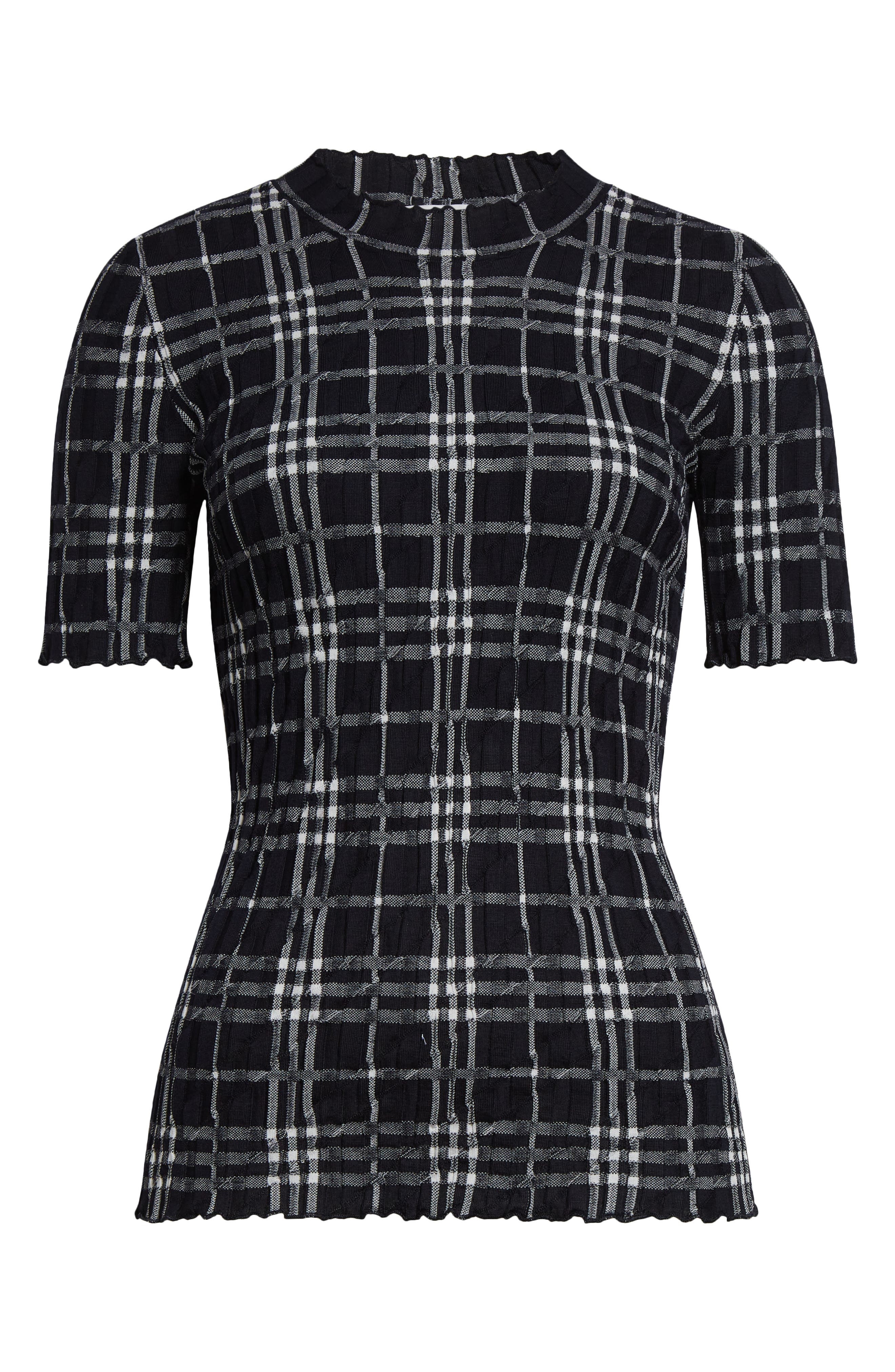 burberry Check Lettuce Edge Top in Ink/Chalk at Nordstrom - 6