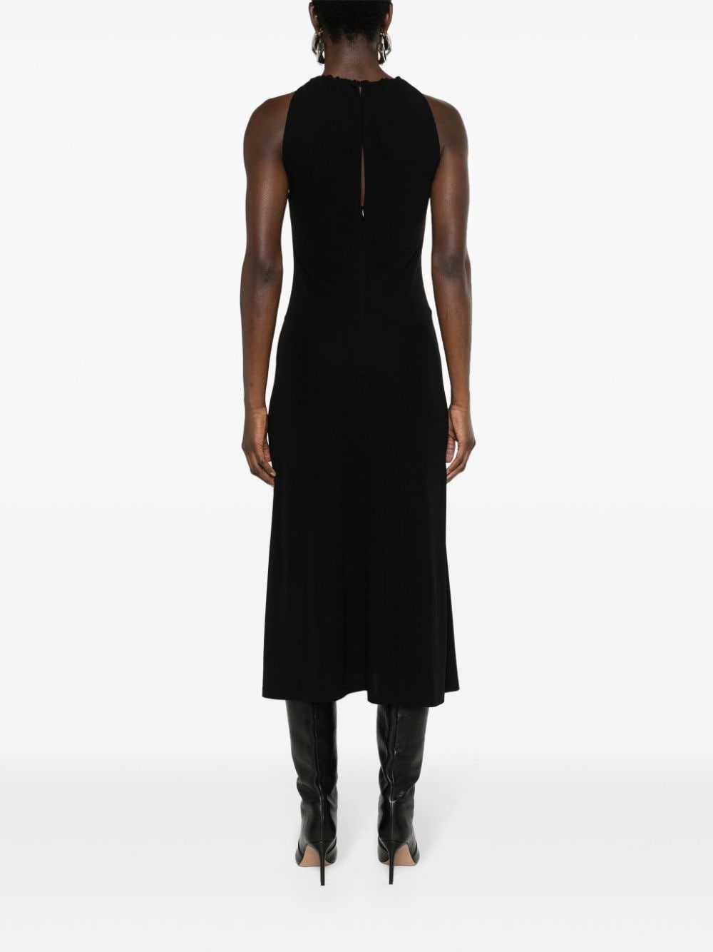 lace-appliquÃ© halterneck midi dress - 4