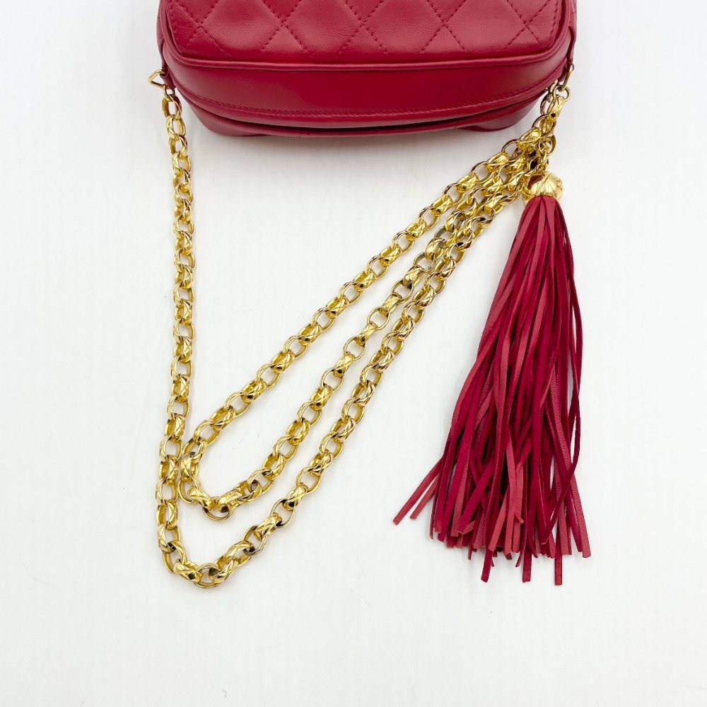Chanel No.2 Red Bias Flap Mini Chain Crossbody Bag - 9