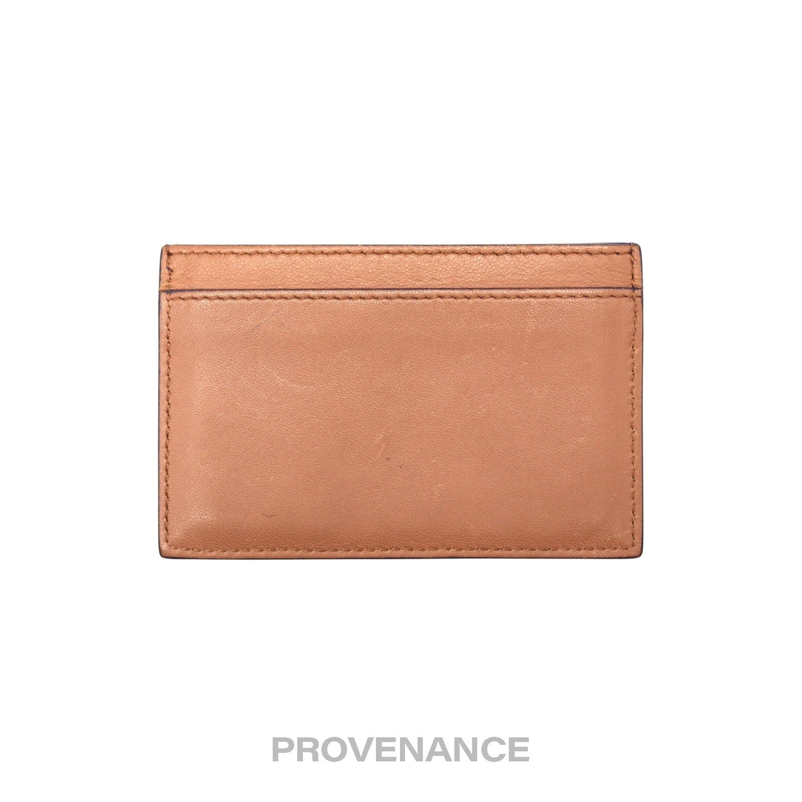 Celine Logo Card Holder Wallet - Two-Tone Blue Tan - 2