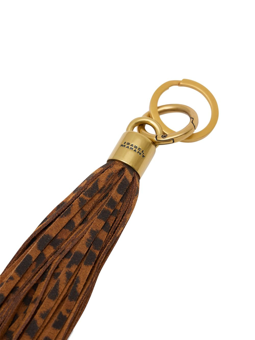 leopard-print tassel keyring - 2