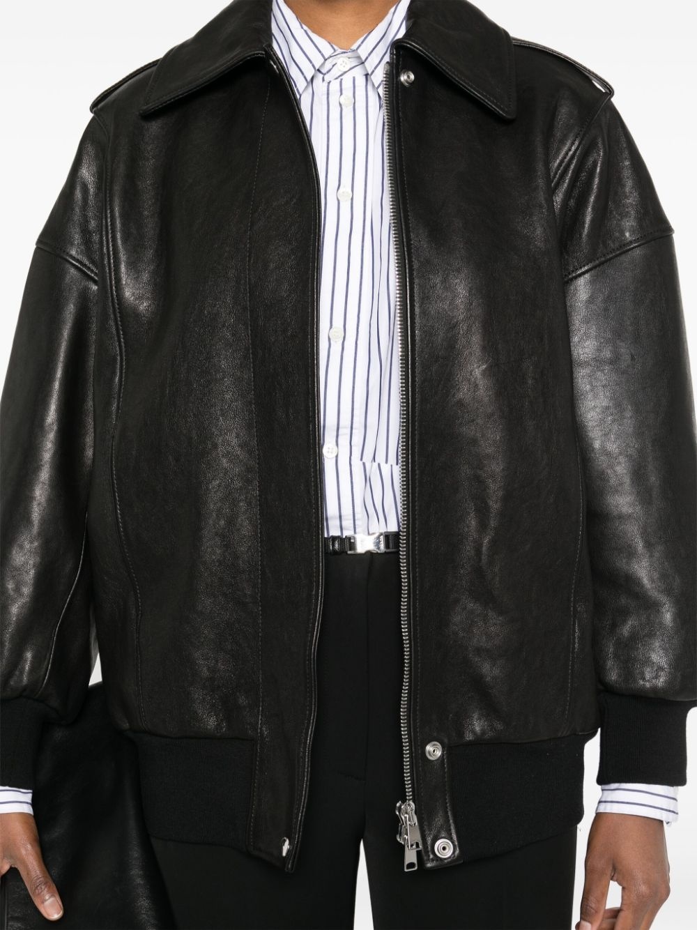 leather bomber jacket - 5