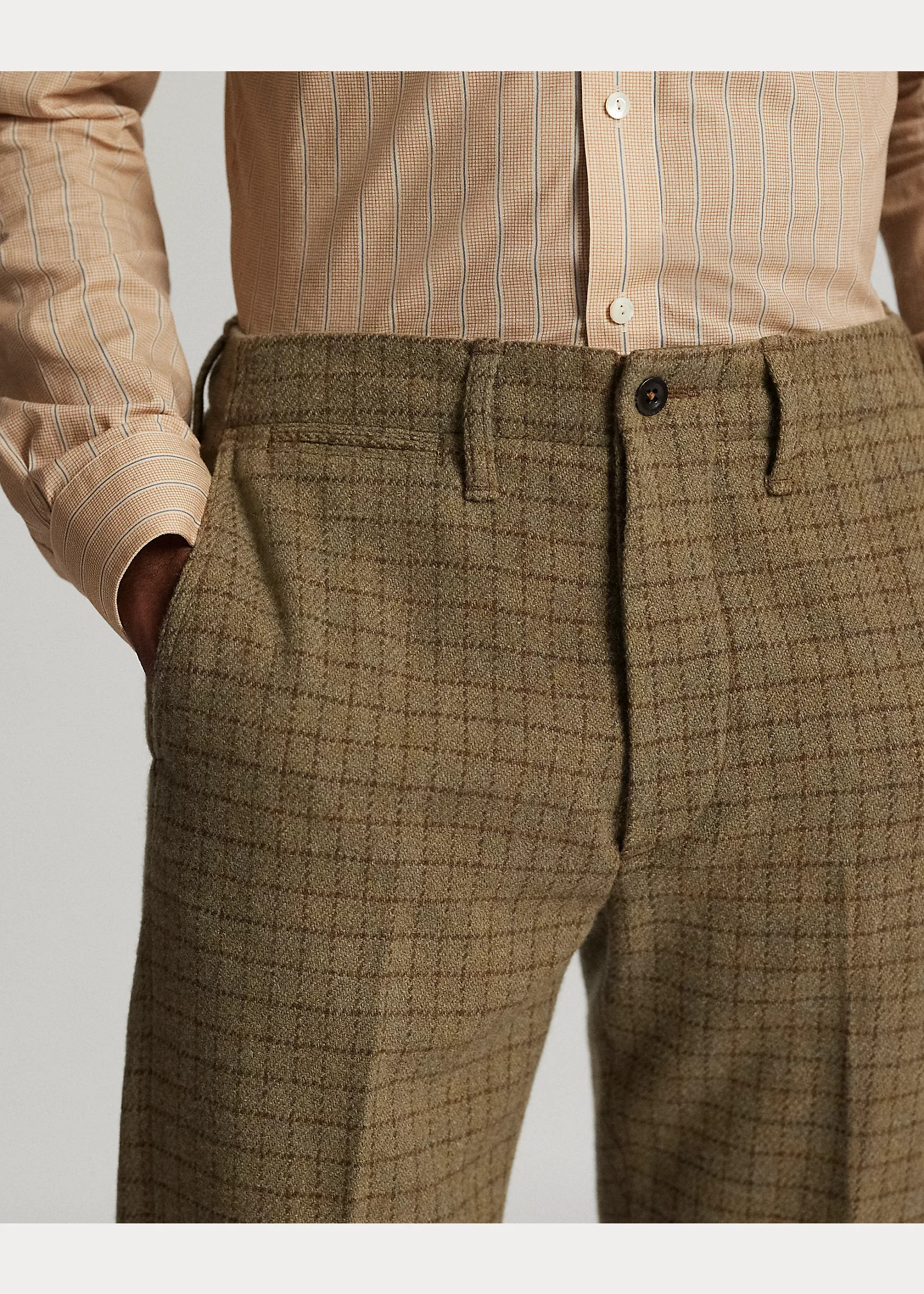 Checked Wool Tweed Officer’s Pant - 5