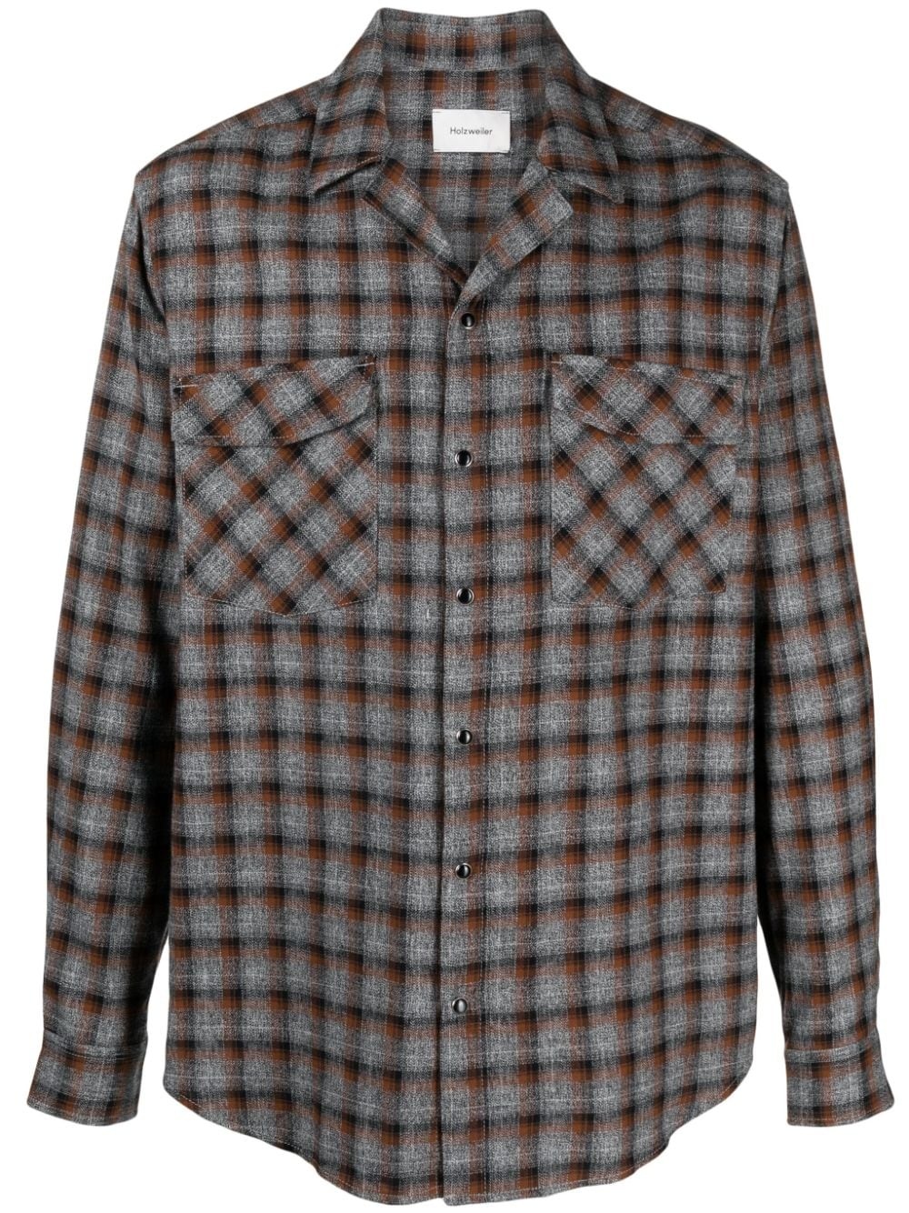 tartan-check cotton shirt - 1