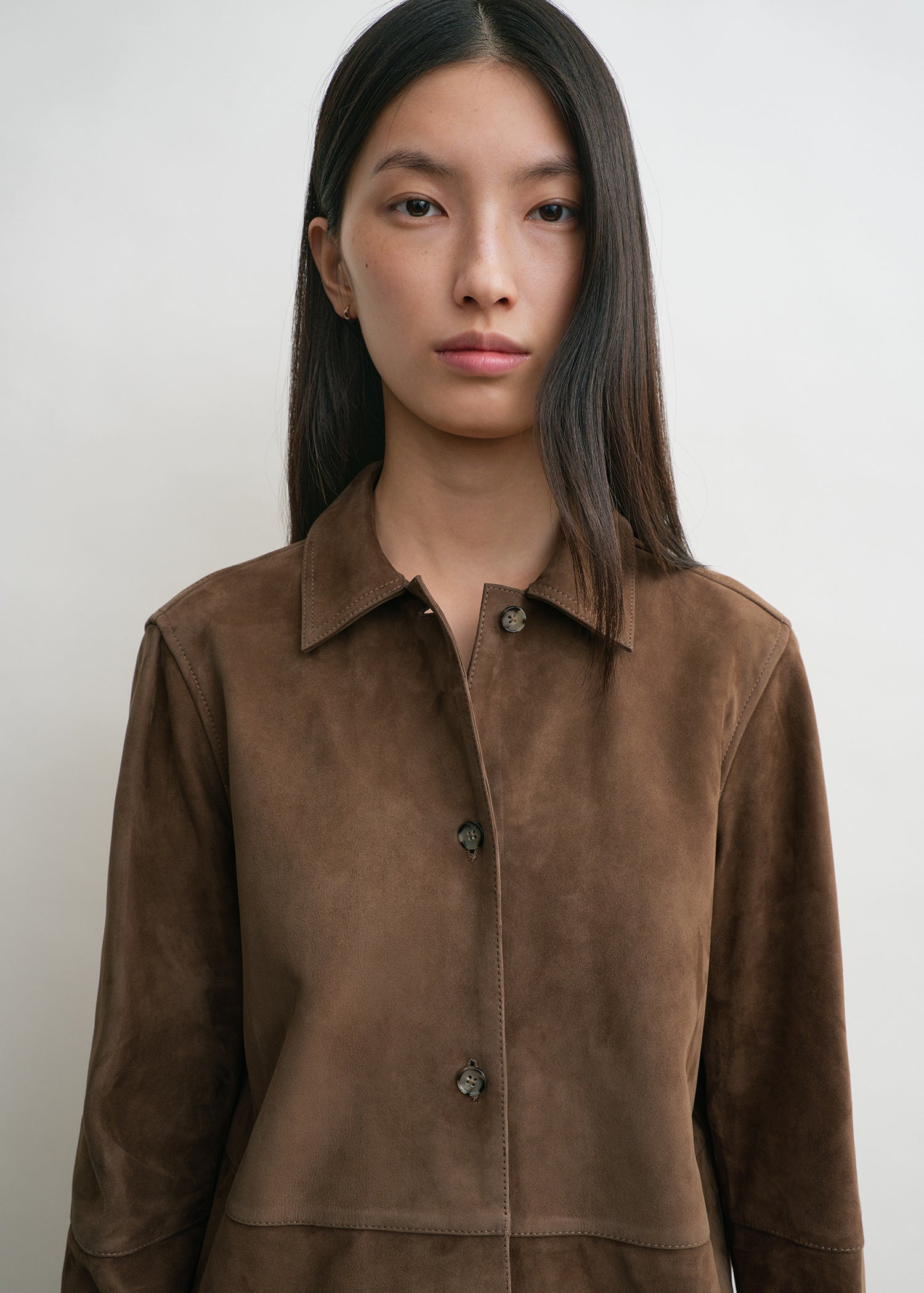 Soft suede shirt tobacco - 5