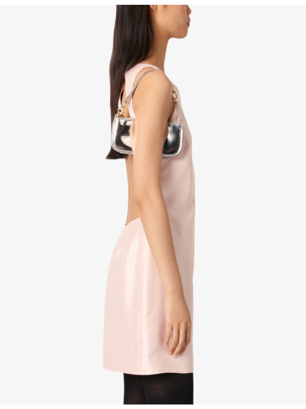 Sleeveless tie-back satin mini dress - 3