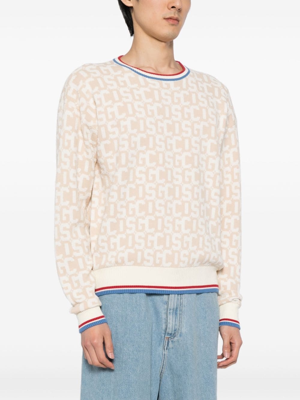 intarsia-knit logo jumper - 3