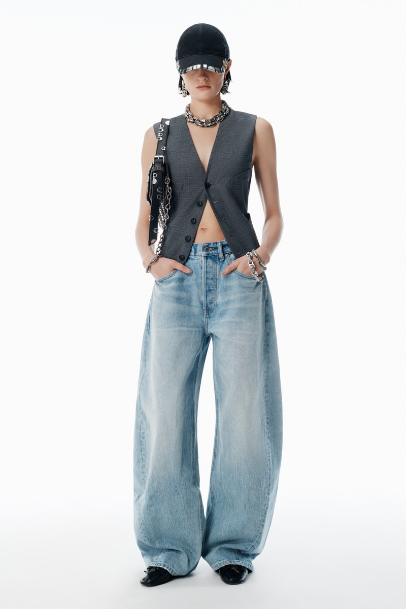 Alexander Wang blow up bleach blue mid-rise jeans outlook