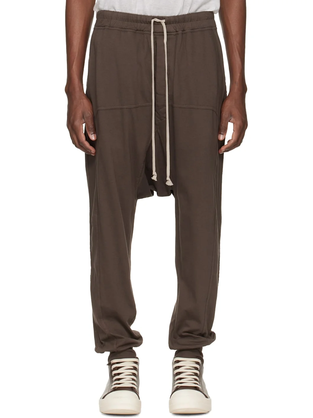 Gray Temple Drawstring Sweatpants - 1