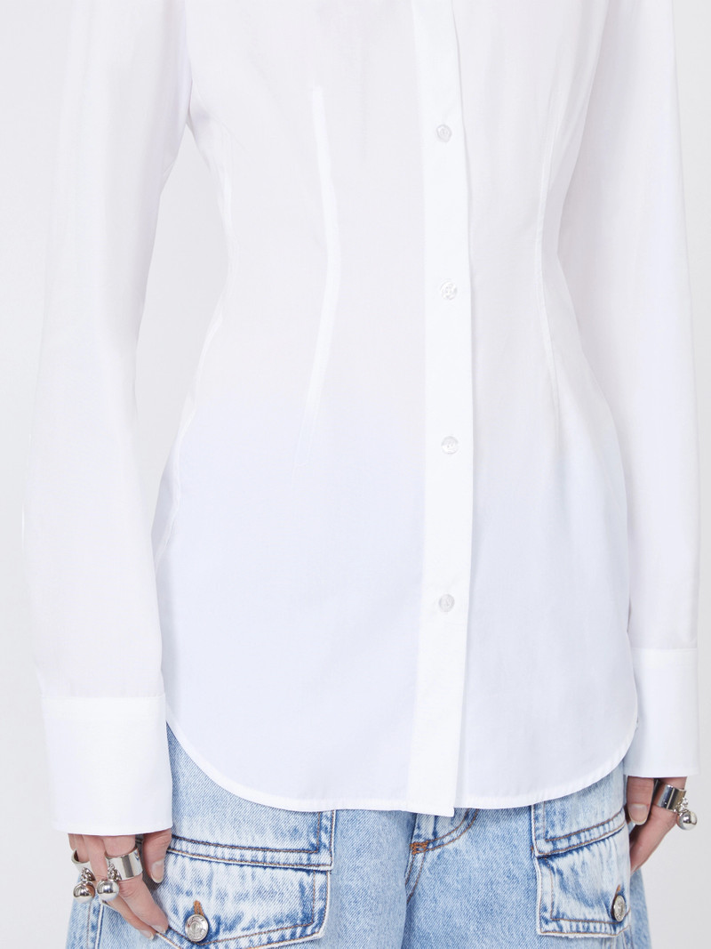 PIACERE Slim-fit poplin shirt - OPTICAL WHITE 6