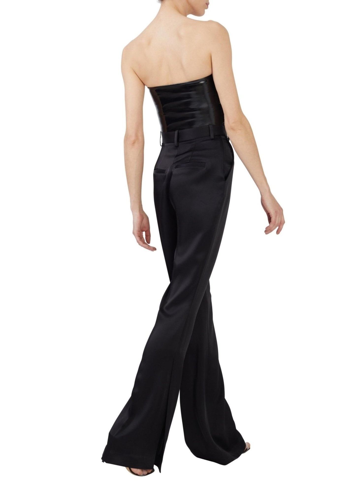 Satin High Waisted Flared Pant - 4